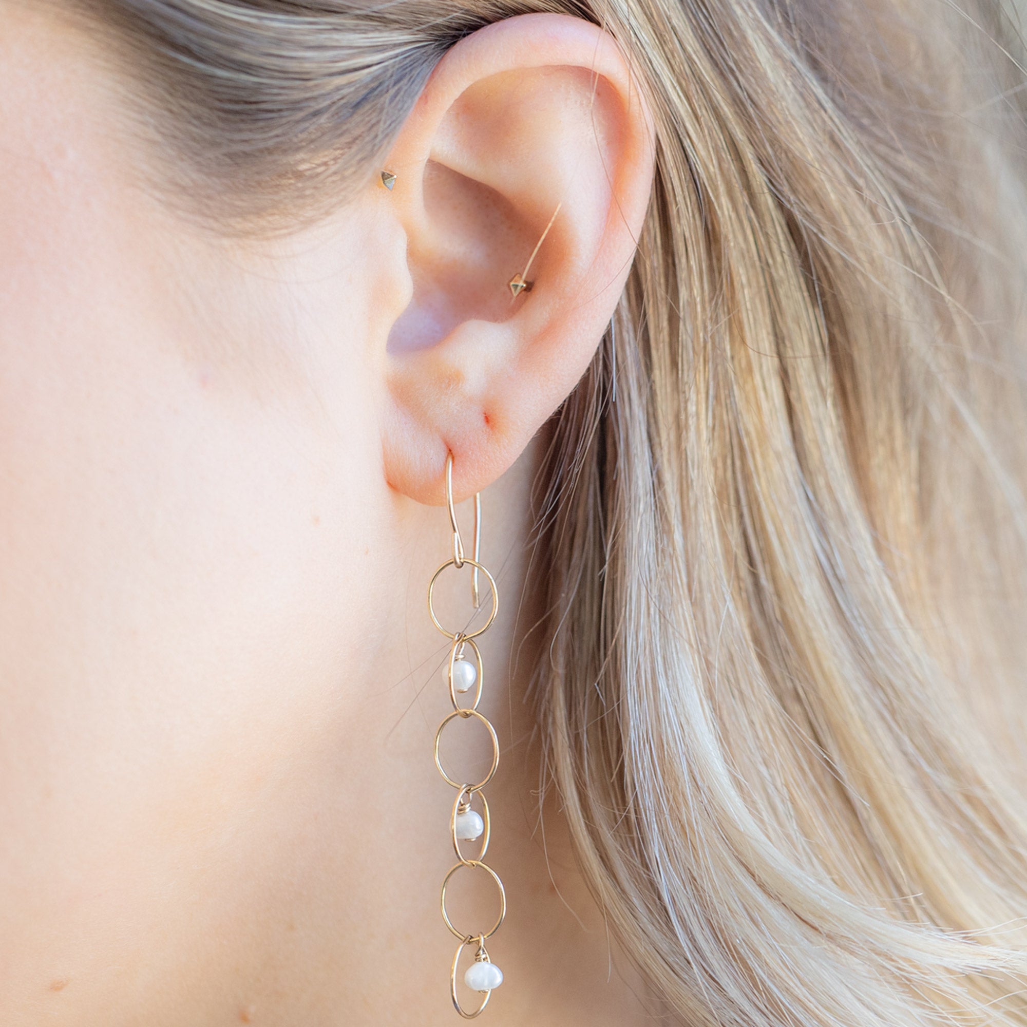Alexis Russell Earrings The Pearl Party Drop Earrings | Yellow Gold