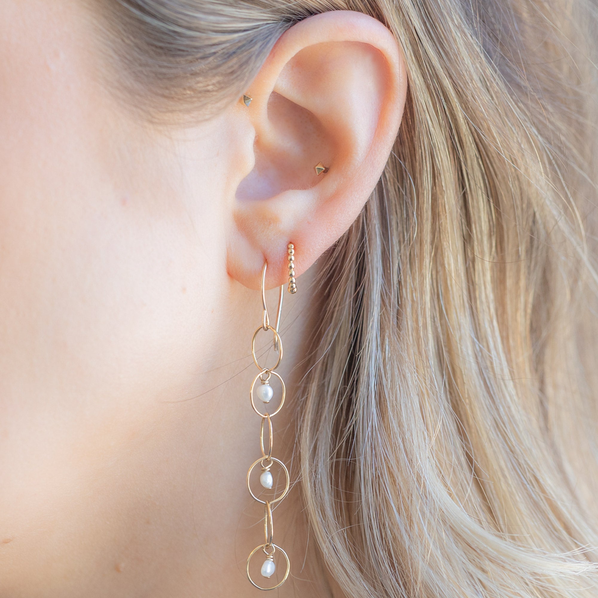 Alexis Russell Earrings The Pearl Party Drop Earrings | Yellow Gold