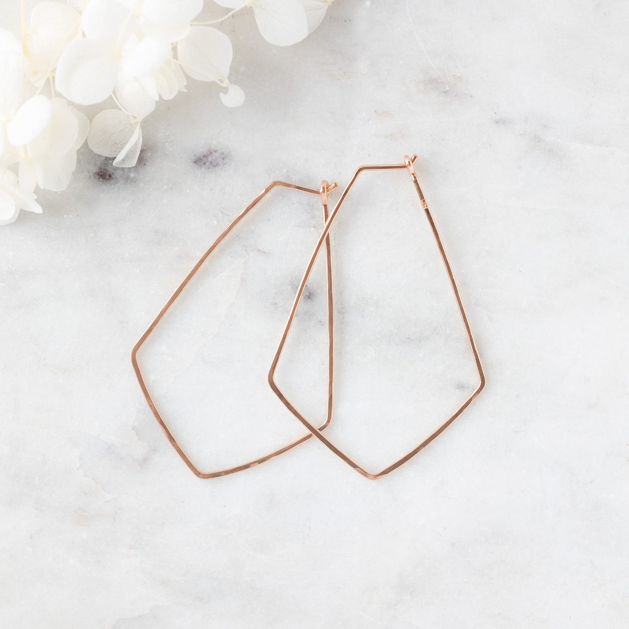 Alexis Russell Earrings The Hexagon Hoop Earrings | Yellow, Rose, White or Sterling Silver