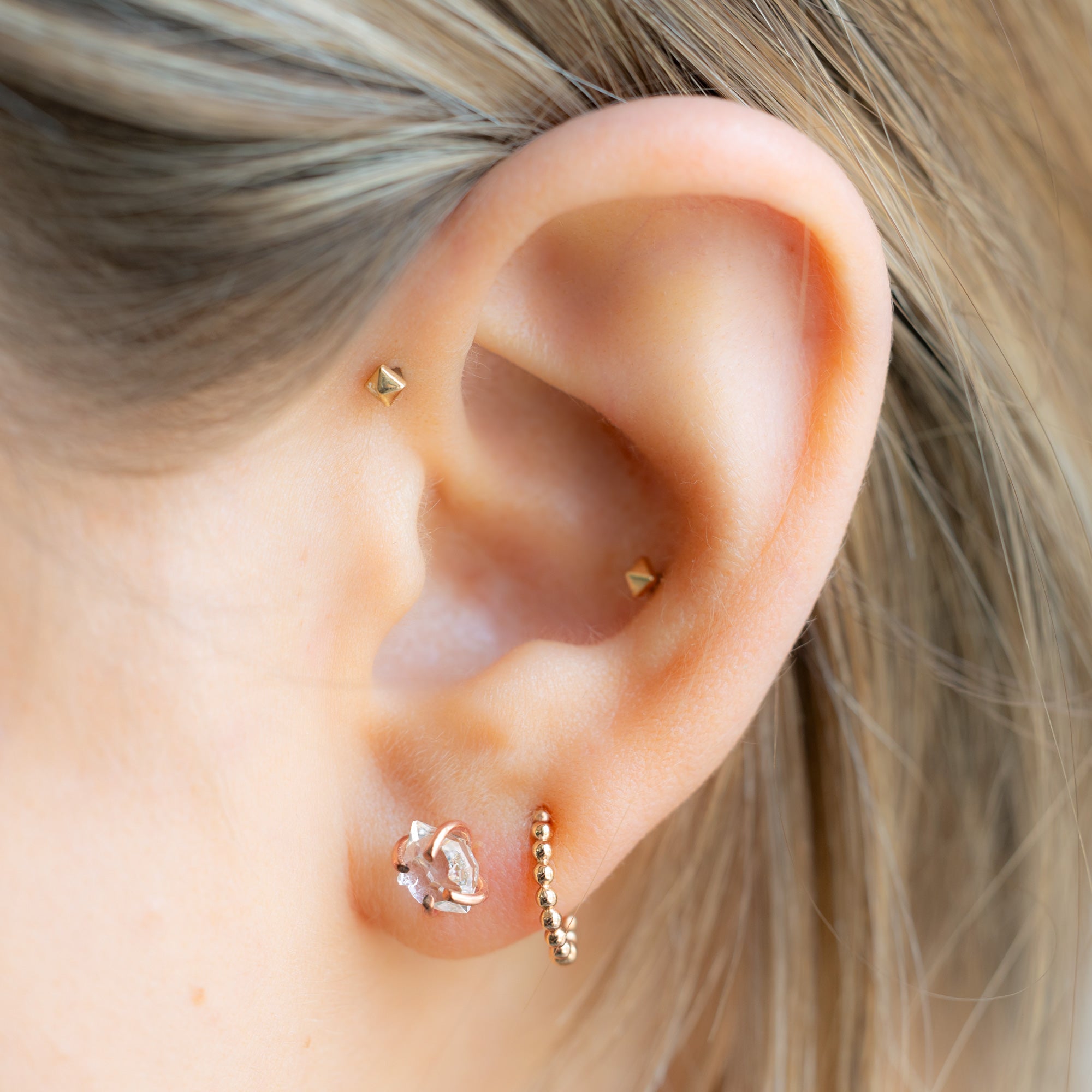 Alexis Russell Earrings The Herkimer Diamond Stud Earrings | Yellow, Rose or Sterling Silver