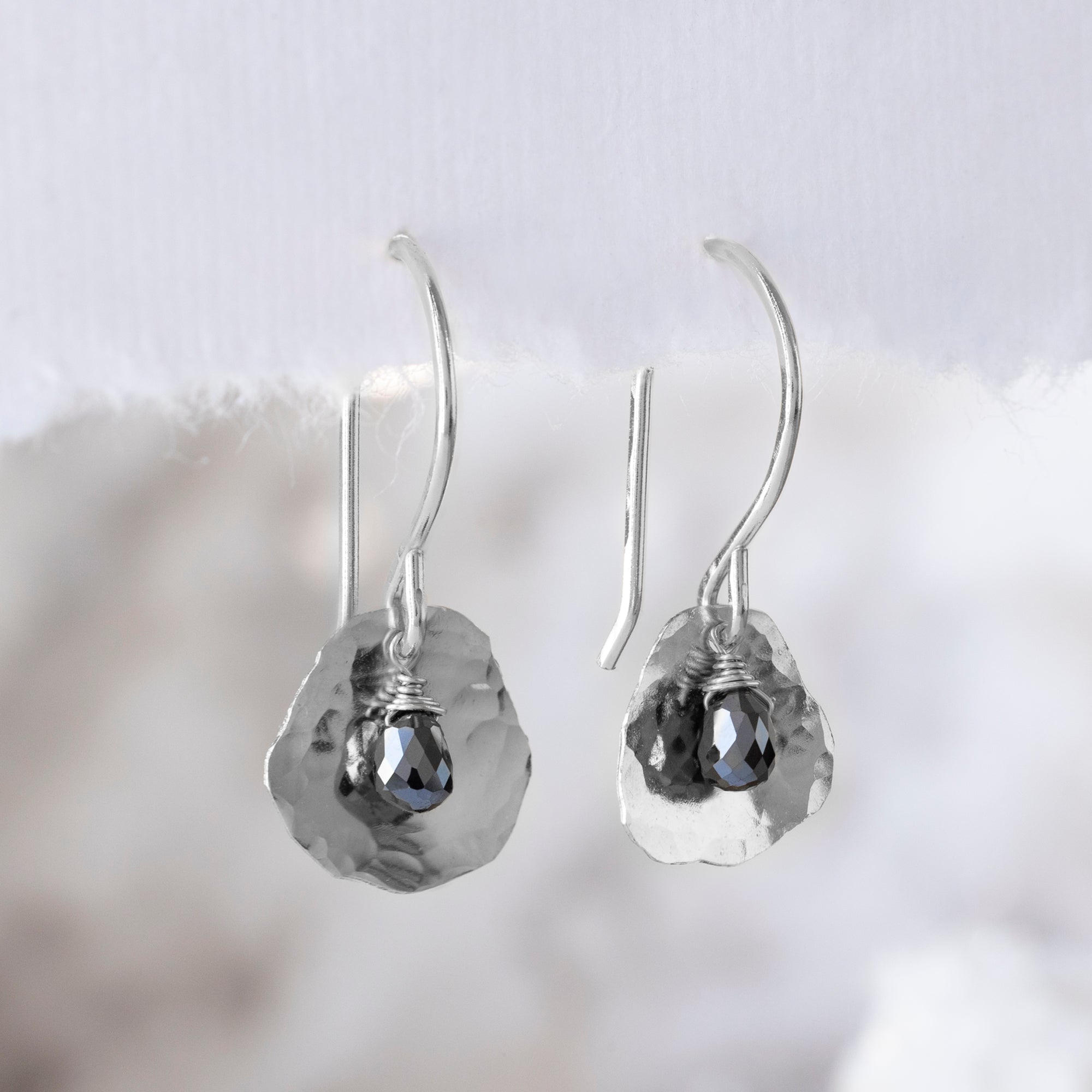 Alexis Russell Earrings The Black Diamond Petal Earrings | Sterling Silver