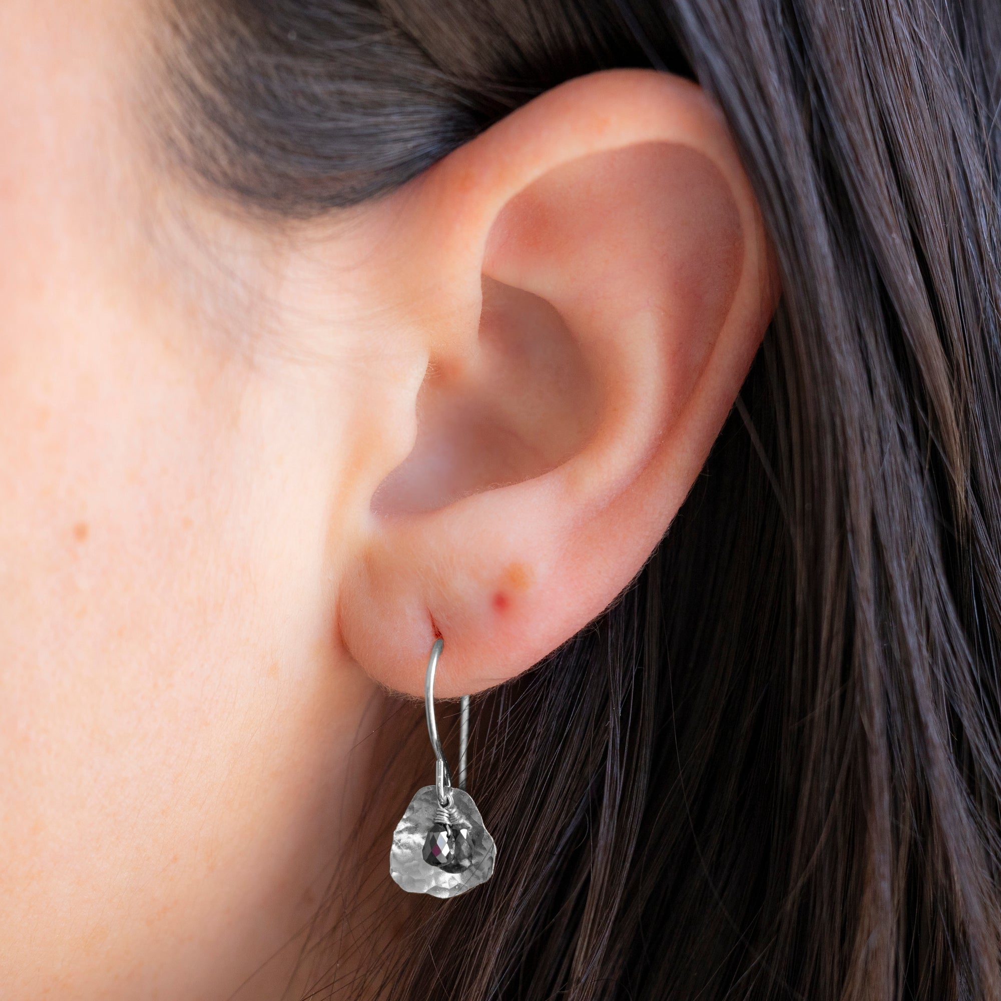 Alexis Russell Earrings The Black Diamond Petal Earrings | Sterling Silver