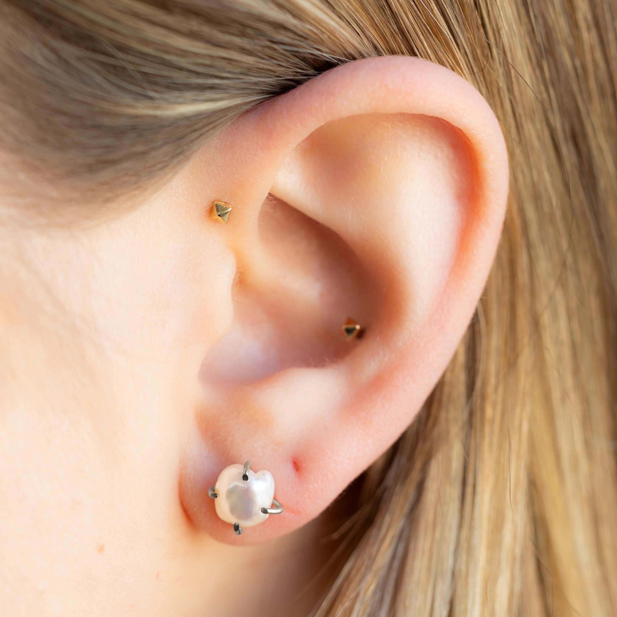 Alexis Russell Earrings The Keshi Pearl Stud Earrings | Sterling Silver