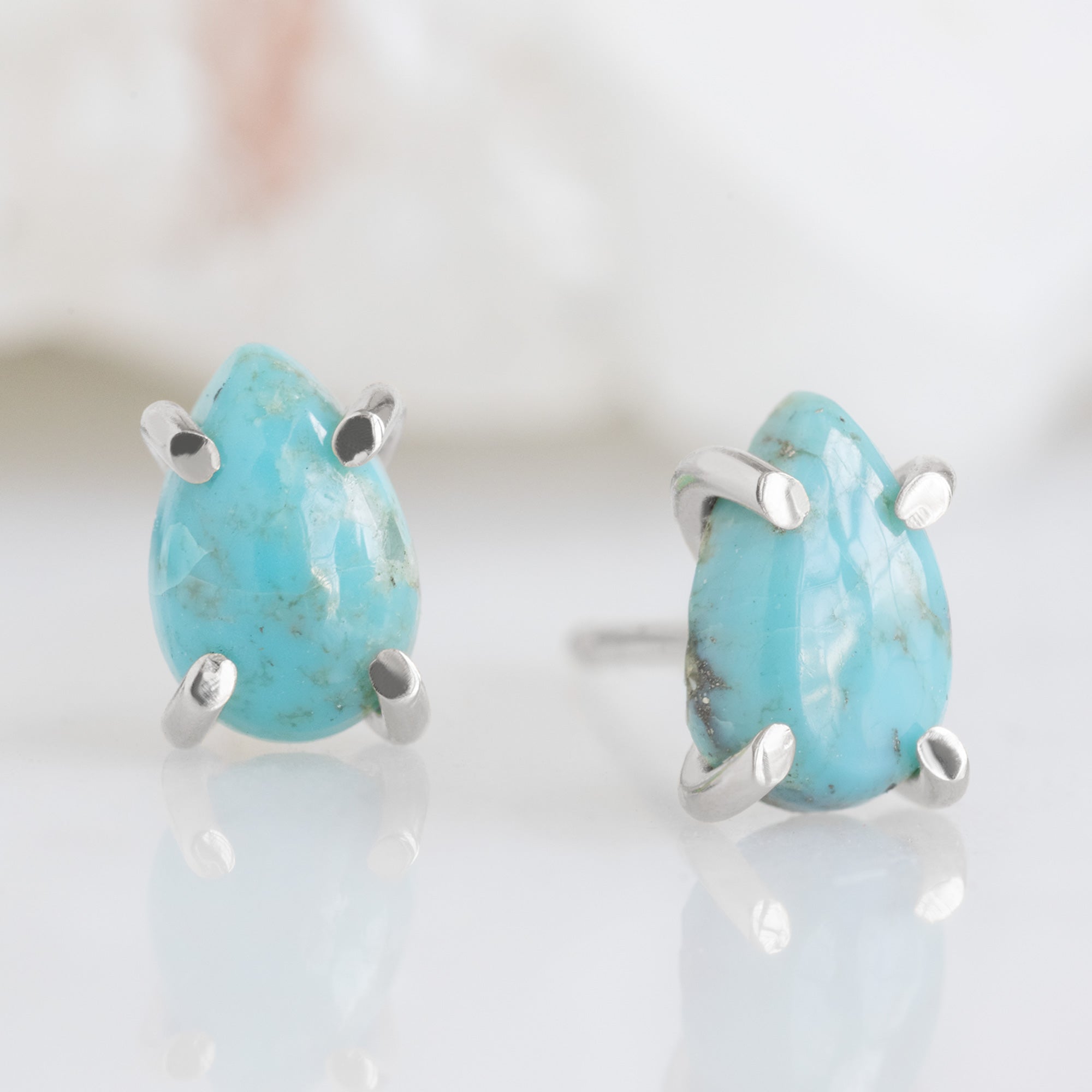 Alexis Russell Earrings The Turquoise Stud Earrings | Yellow, Rose or Sterling Silver