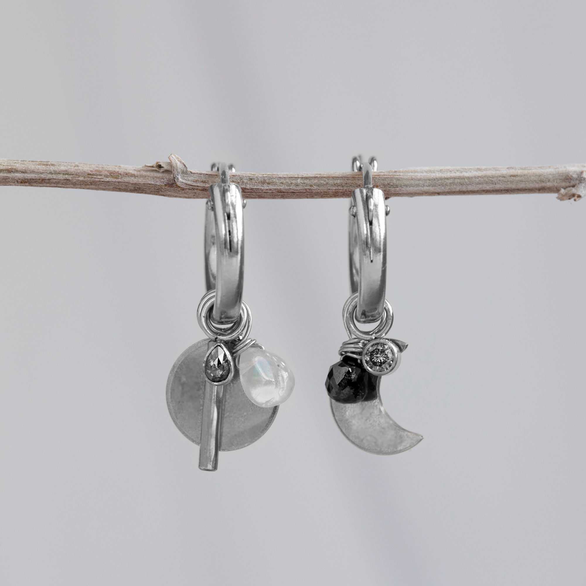 Alexis Russell Earrings Custom Charm Hoop Earrings | Sterling Silver