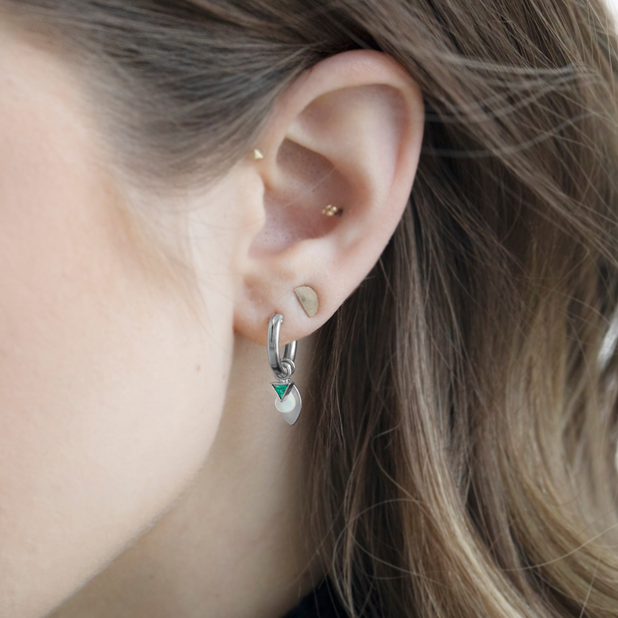 Alexis Russell Earrings Custom Charm Hoop Earrings | Sterling Silver