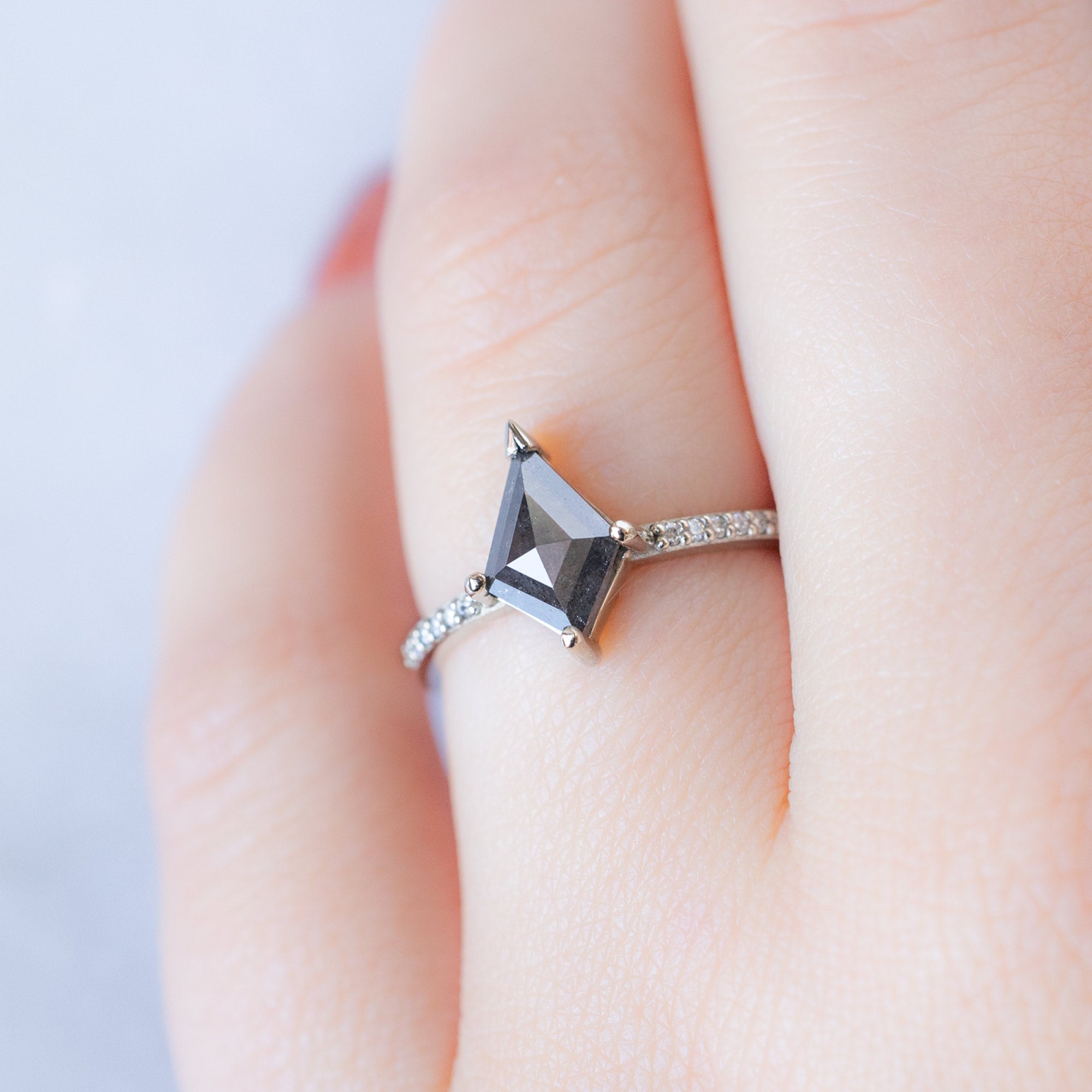 Alexis Russell  Engagement Rings The Willow Ring | Build Your Own Kite Salt and Pepper Diamond Engagement Ring
