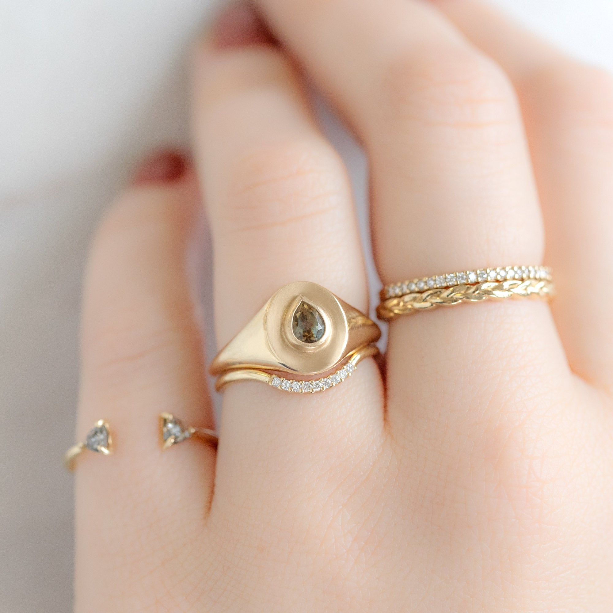 Alexis Russell Engagement Rings The Signet Ring | 0.60ct Pear Montana Sapphire in 10K Yellow Gold