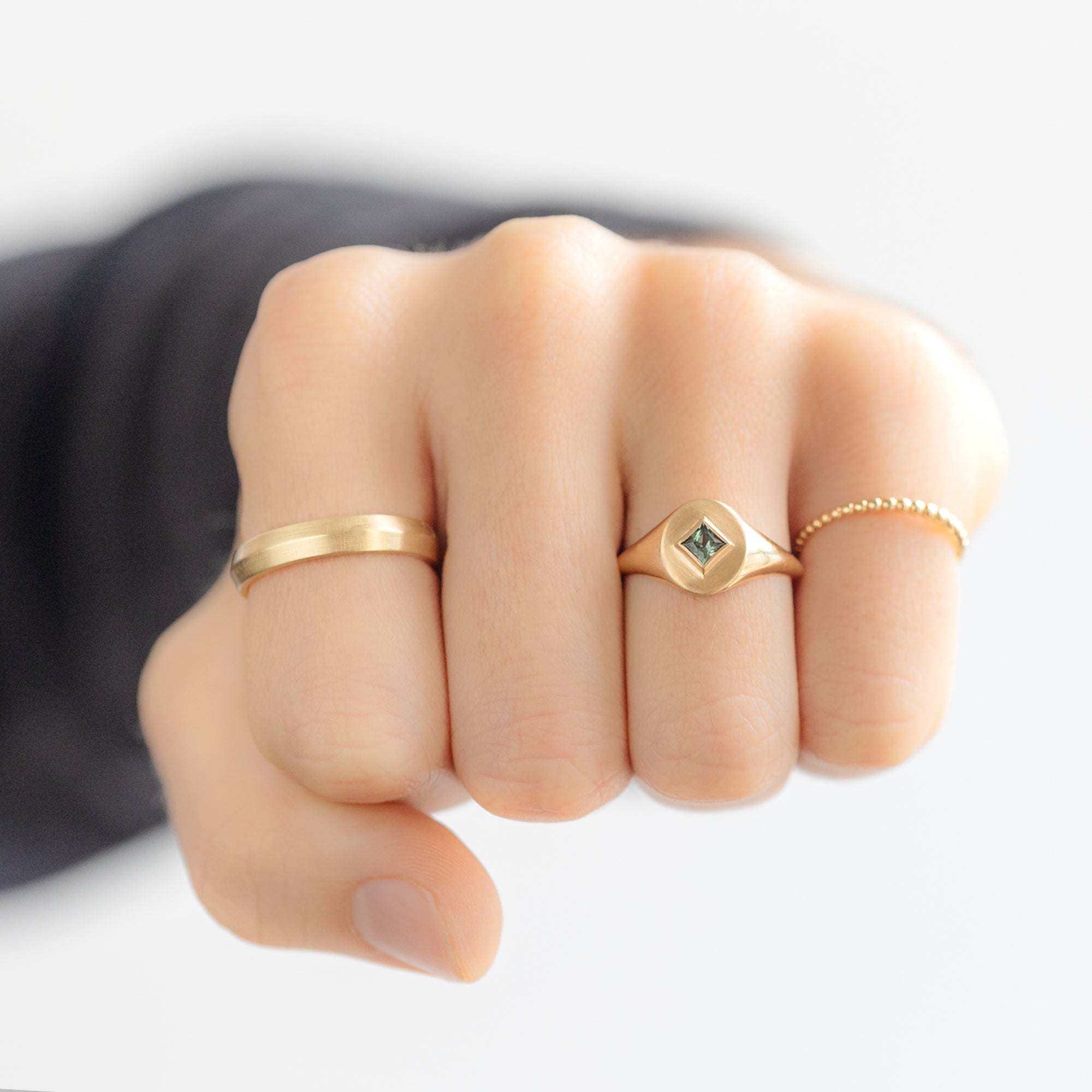 Alexis Russell Engagement Rings The Signet Ring | 0.40ct Kite Montana Sapphire in 10K Yellow Gold