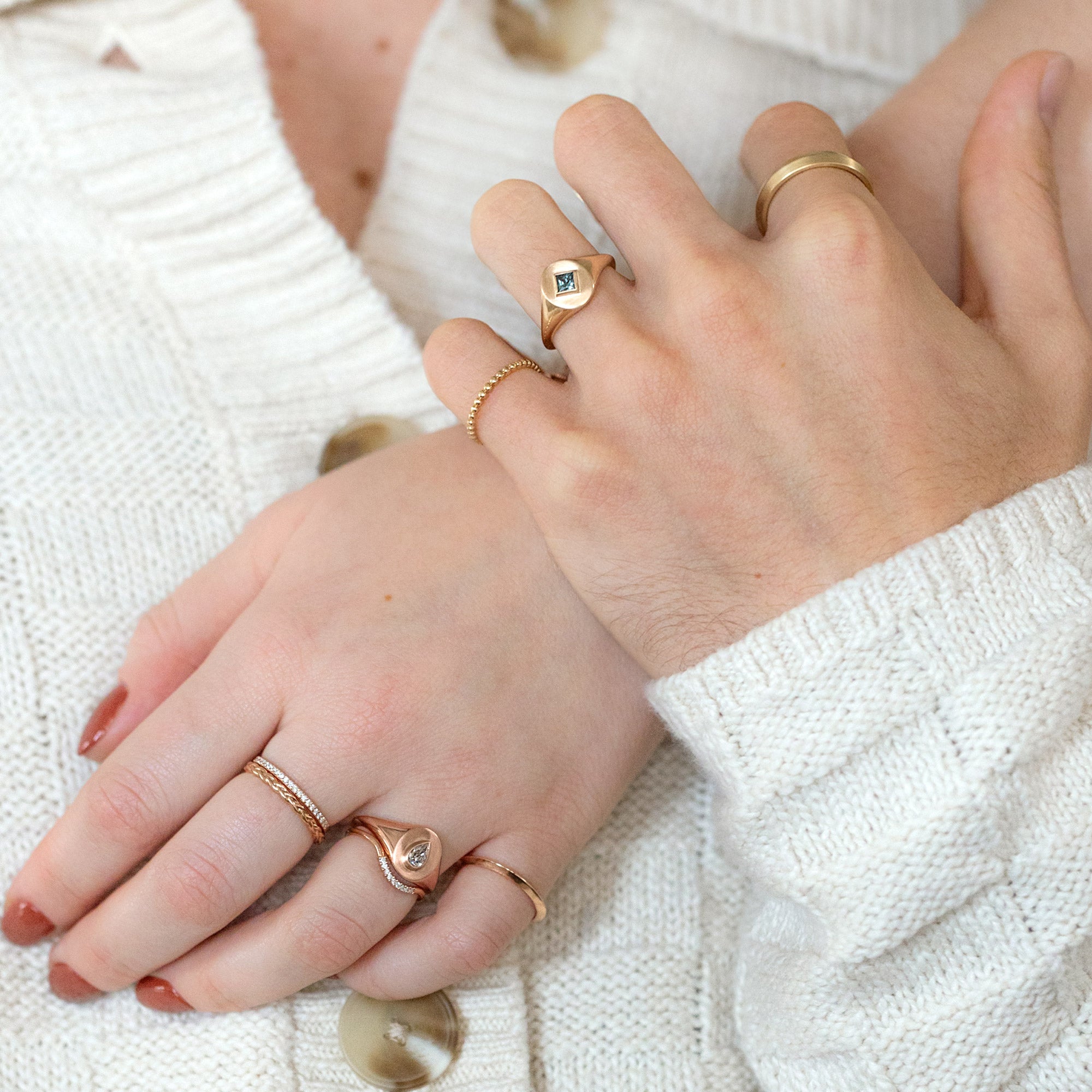 Alexis Russell Engagement Rings The Signet Ring | 0.25ct Kite Montana Sapphire in 10K Yellow Gold