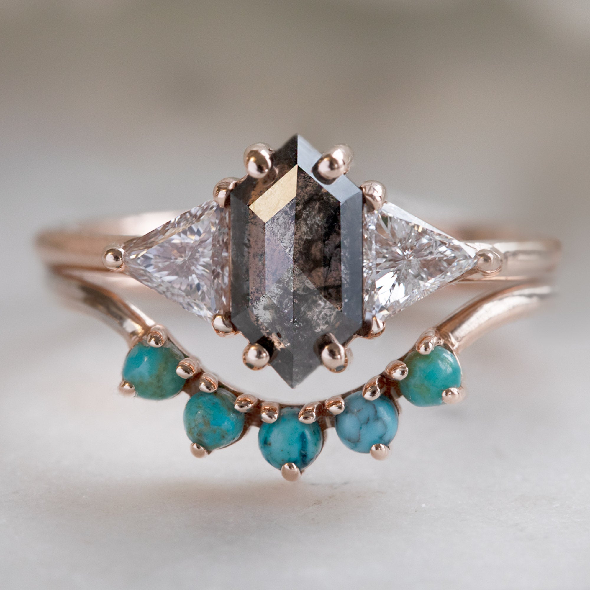 Alexis Russell  Engagement Rings The Jade Ring | Build Your Own Hexagon Black Diamond Engagement Ring