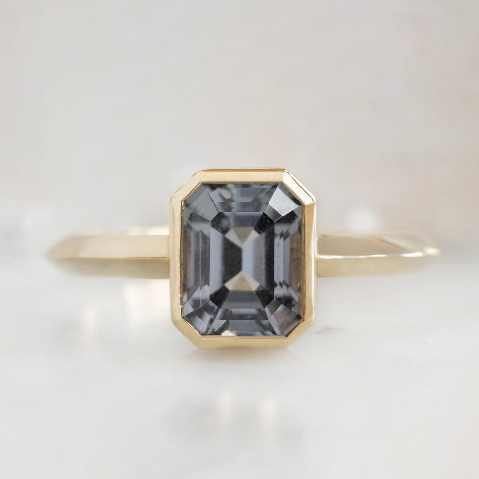Alexis Russell Engagement Rings The Hazel Ring | 1.72ct Emerald Cut Spinel in 14K Yellow Gold