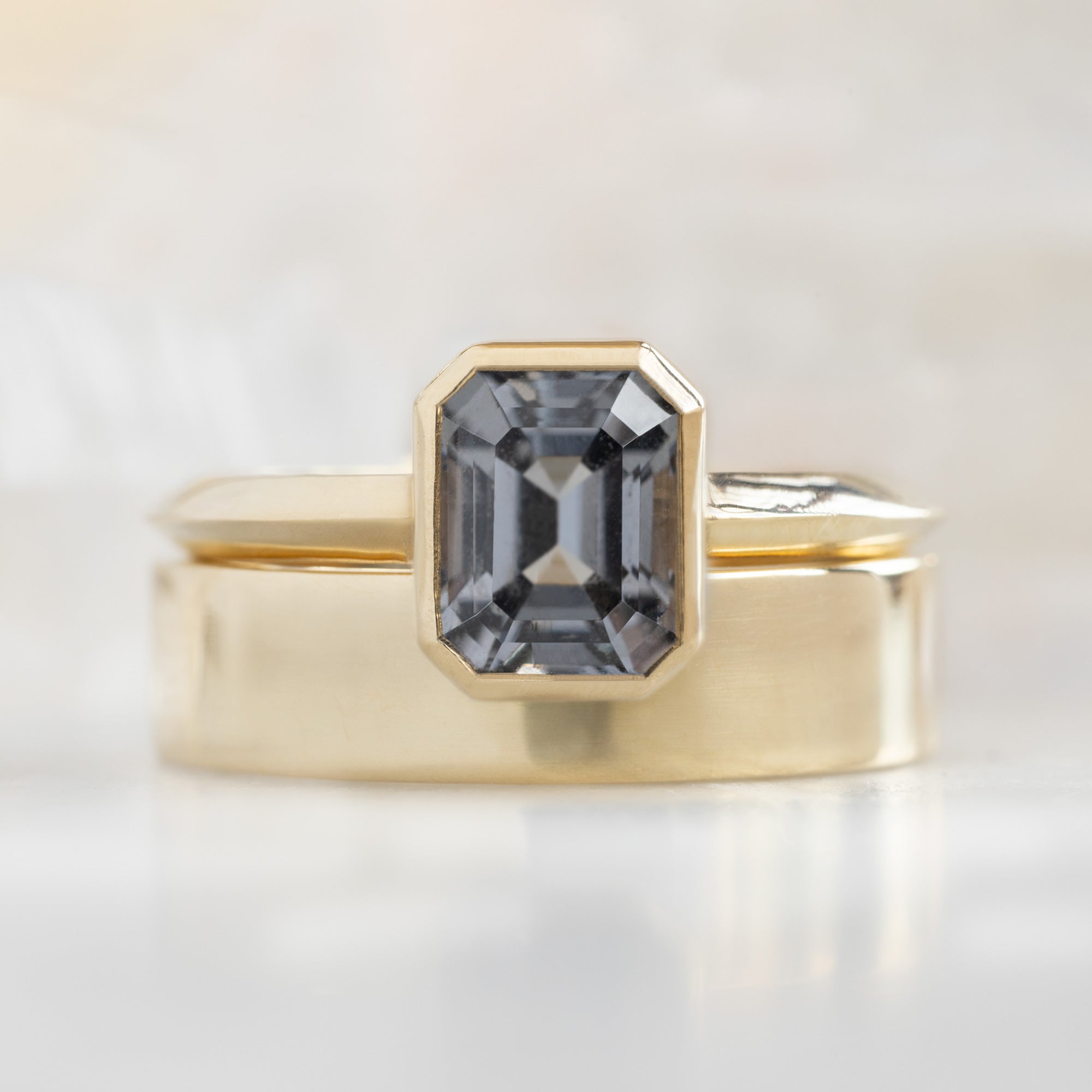Alexis Russell Engagement Rings The Hazel Ring | 1.72ct Emerald Cut Spinel in 14K Yellow Gold