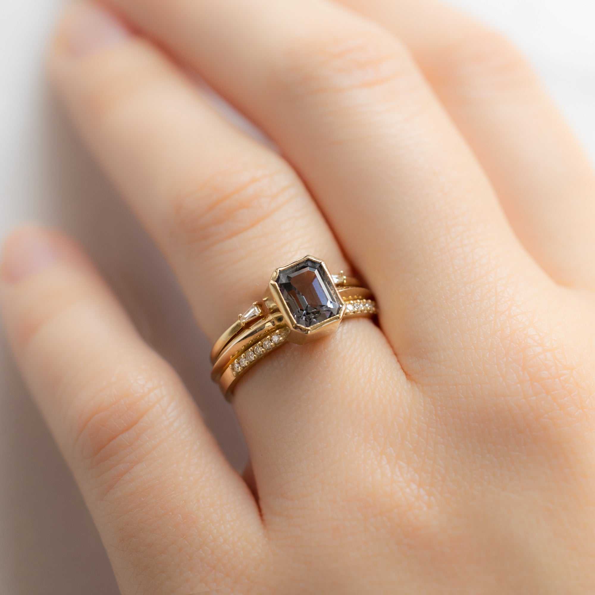 buy:open-cuff-baguette-white-diamond-stacking-band-14k-or-18k-yellow-gold,the-hazel-ring-1-72ct-emerald-cut-spinel-in-14k-yellow-gold,open-cuff-white-diamond-pave-stacking-band-14k-or-18k-yellow-gold