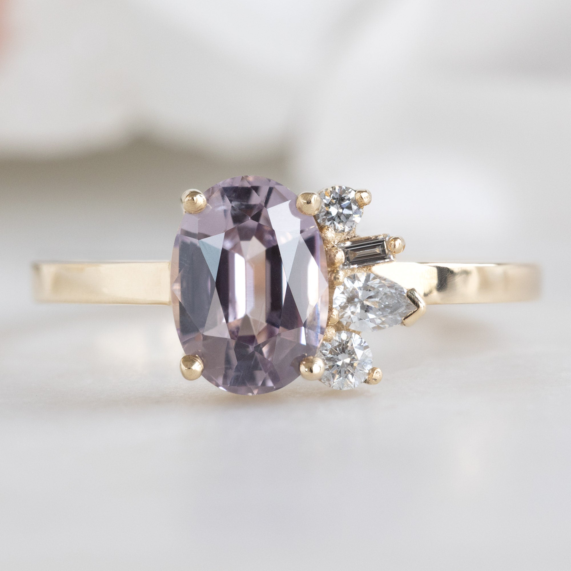 Alexis Russell Engagement Rings The Cluster Ring | 1.12ct Oval Spinel in 14K Yellow Gold