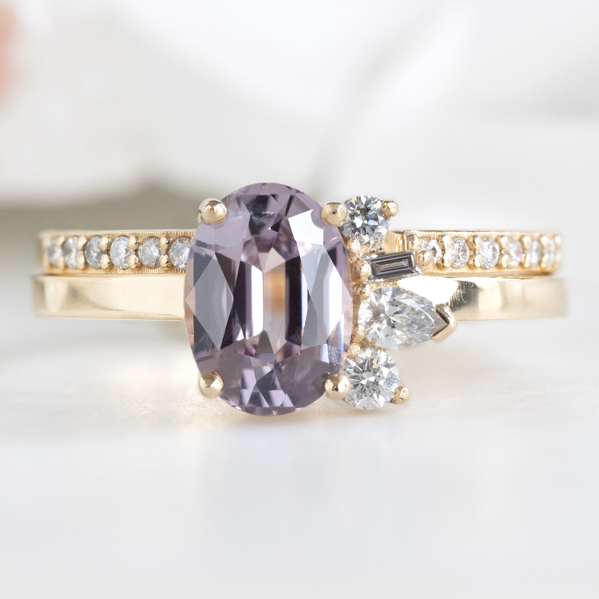 Alexis Russell Engagement Rings The Cluster Ring | 1.12ct Oval Spinel in 14K Yellow Gold