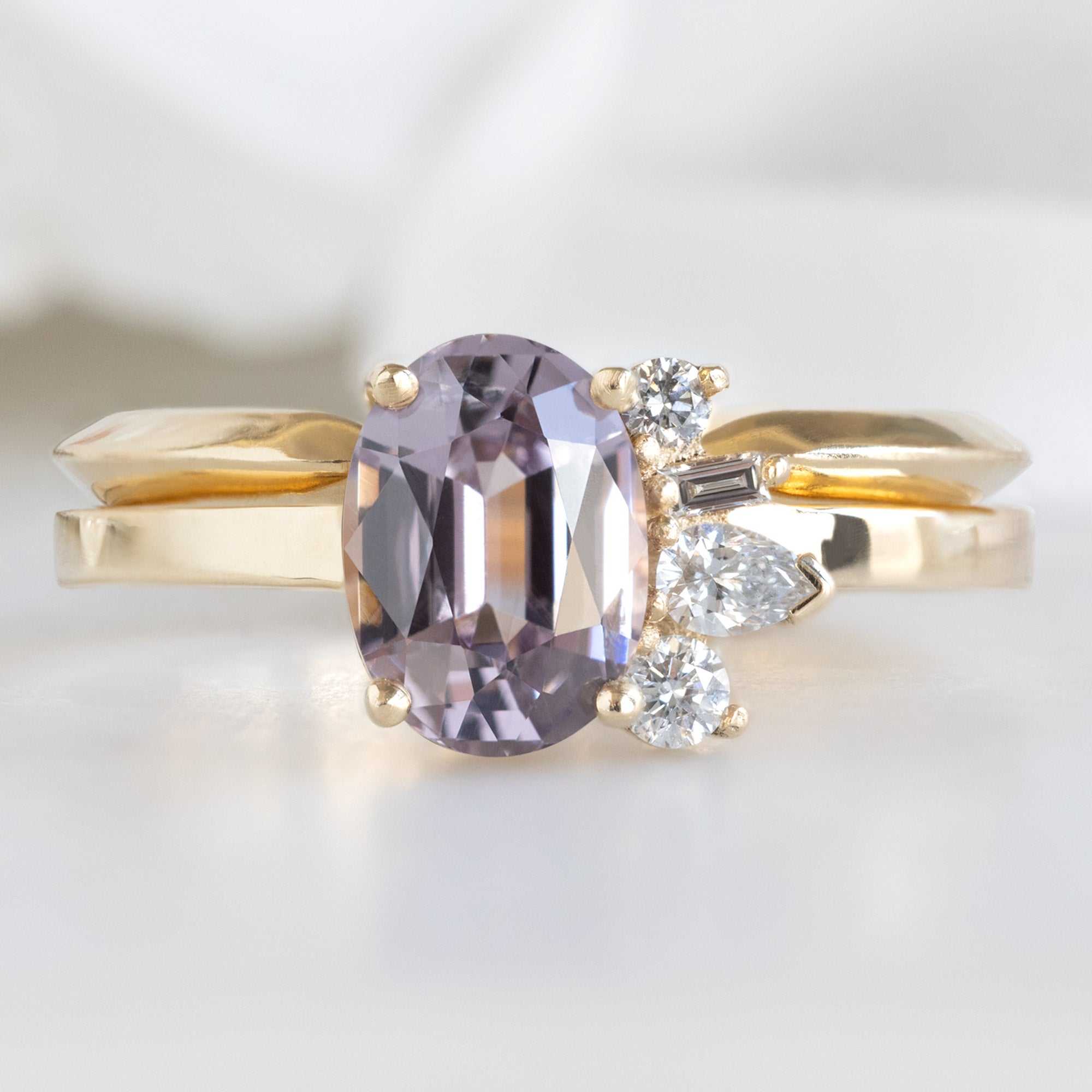 Alexis Russell Engagement Rings The Cluster Ring | 1.12ct Oval Spinel in 14K Yellow Gold