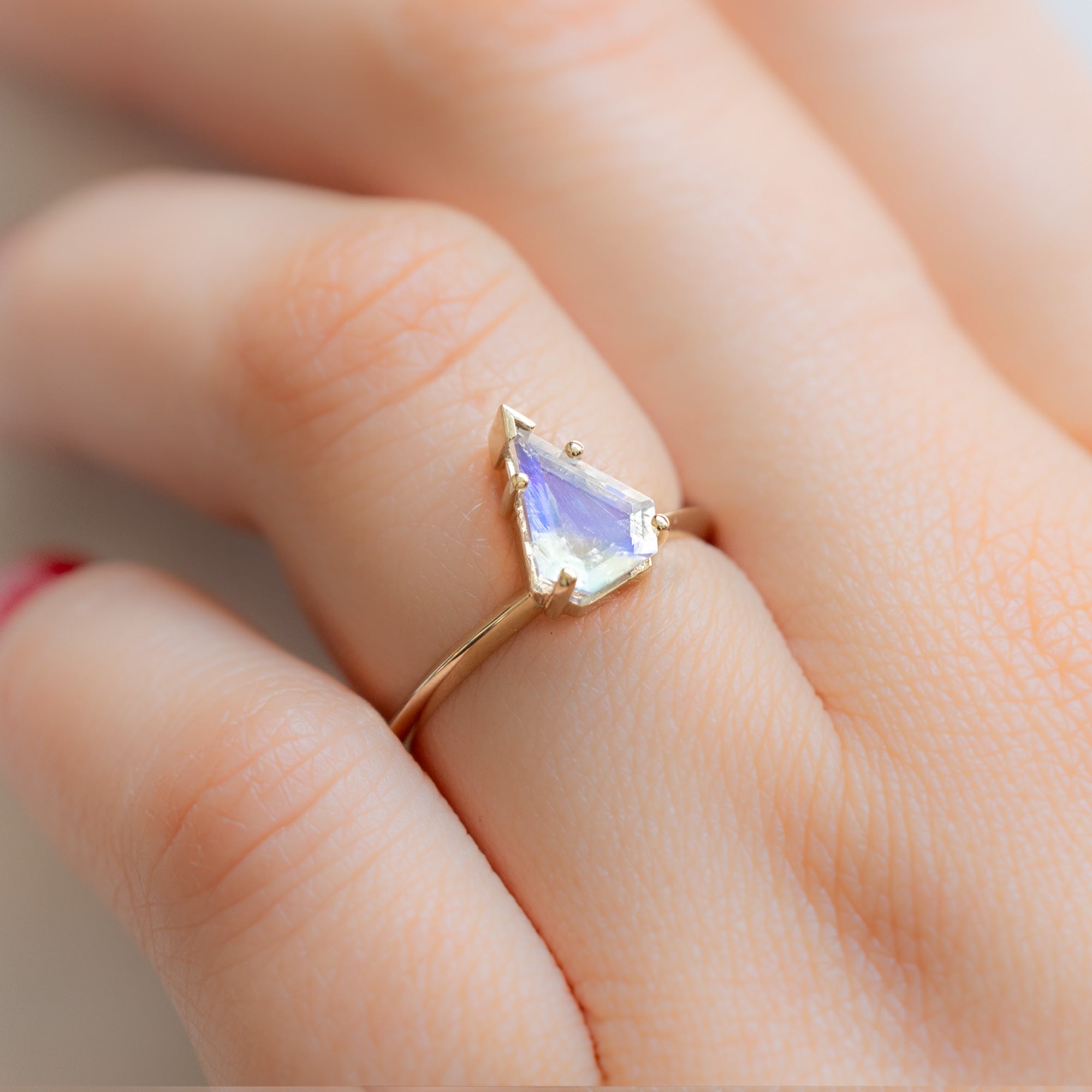 Alexis Russell Engagement Rings The Sage Ring | 1.17ct Shield Moonstone in 14K Yellow Gold