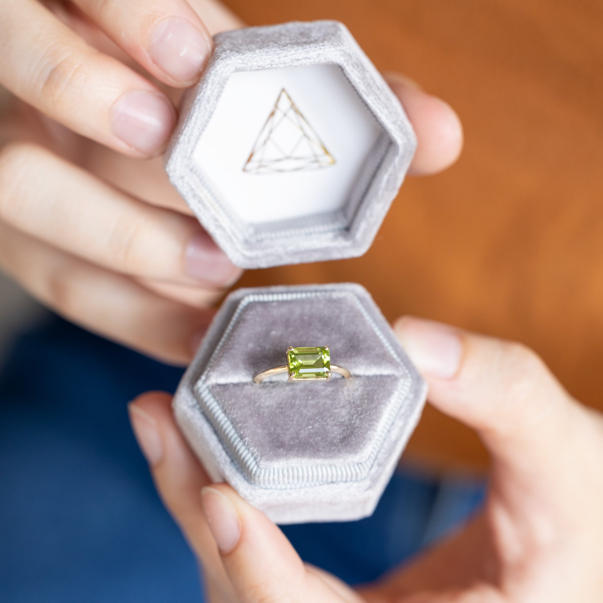 Alexis Russell Engagement Rings The Bryn Ring | 1.72ct Emerald Peridot in 14K Yellow Gold