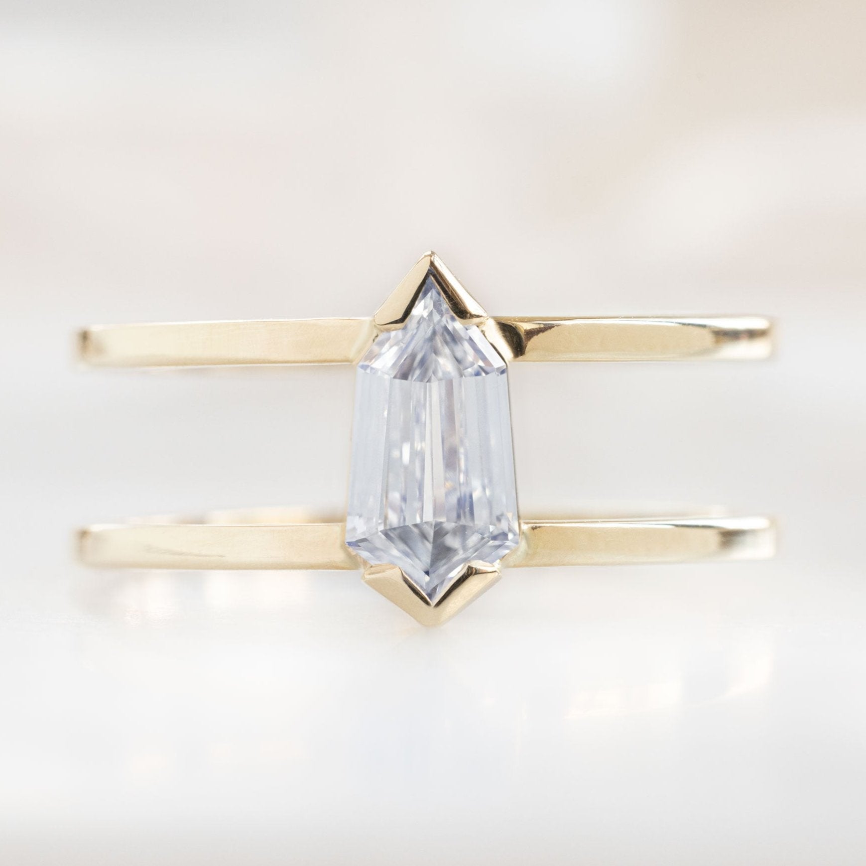 Alexis Russell Engagement Rings The Poppy Ring | 0.69ct Geometric Natural White Diamond in 14K Yellow Gold