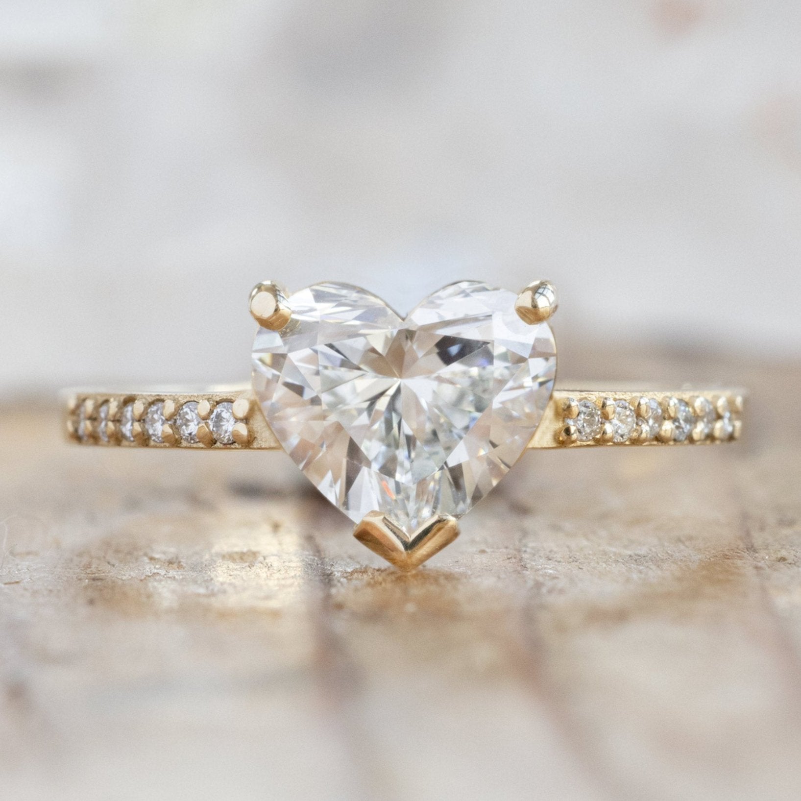 Alexis Russell Engagement Rings The Willow Ring | 1.38ct Lab Grown Heart White Diamond in 14K Yellow Gold