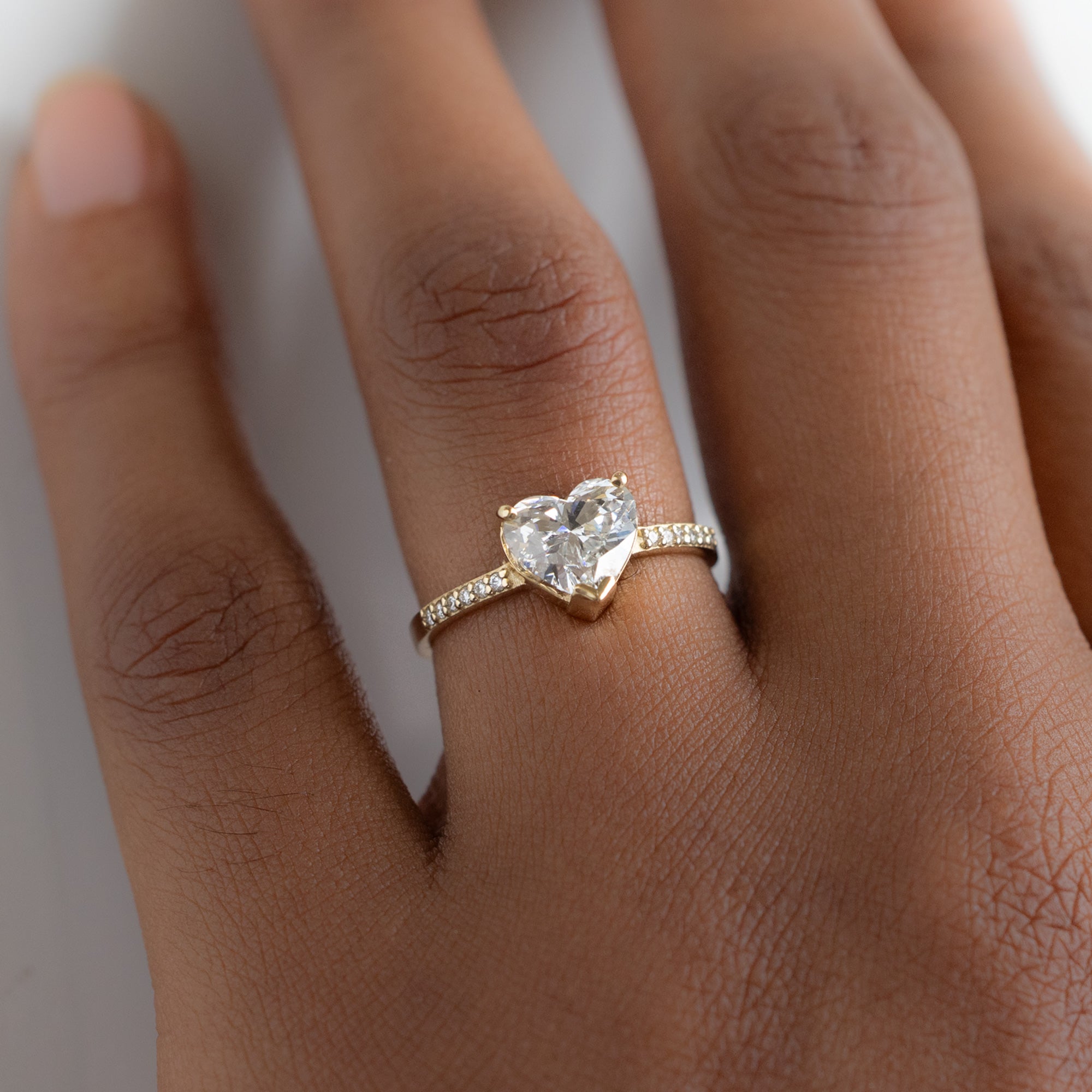 Alexis Russell Engagement Rings The Willow Ring | 1.38ct Lab Grown Heart White Diamond in 14K Yellow Gold