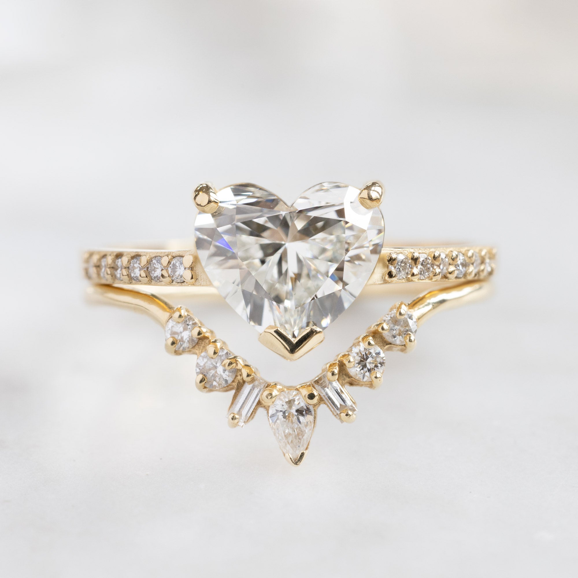 Alexis Russell Engagement Rings The Willow Ring | 1.38ct Lab Grown Heart White Diamond in 14K Yellow Gold