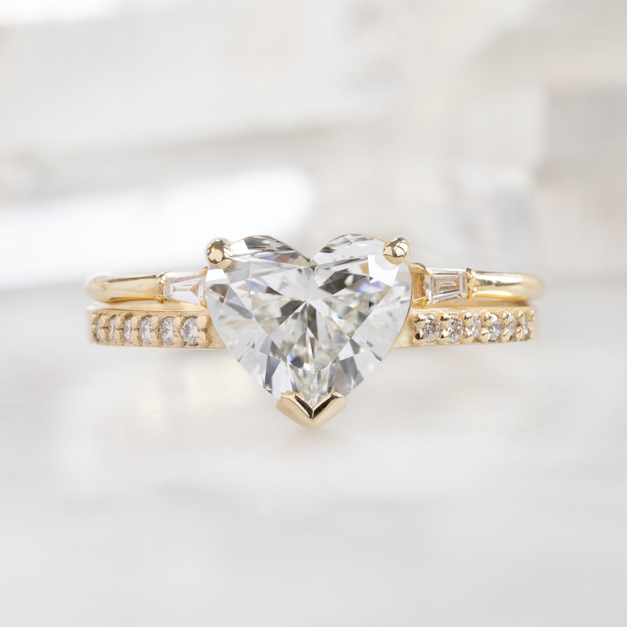 Alexis Russell Engagement Rings The Willow Ring | 1.38ct Lab Grown Heart White Diamond in 14K Yellow Gold