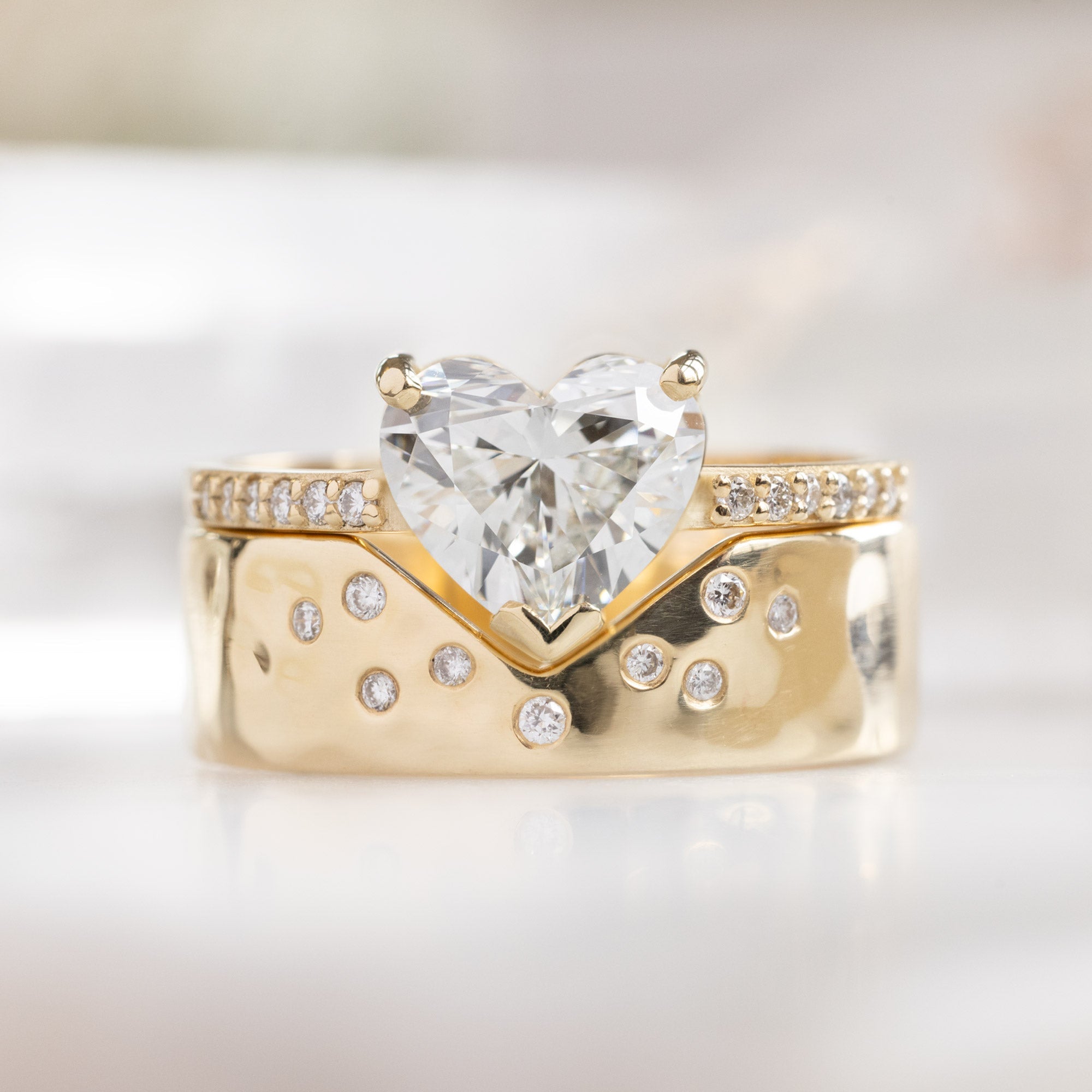 Alexis Russell Engagement Rings The Willow Ring | 1.38ct Lab Grown Heart White Diamond in 14K Yellow Gold