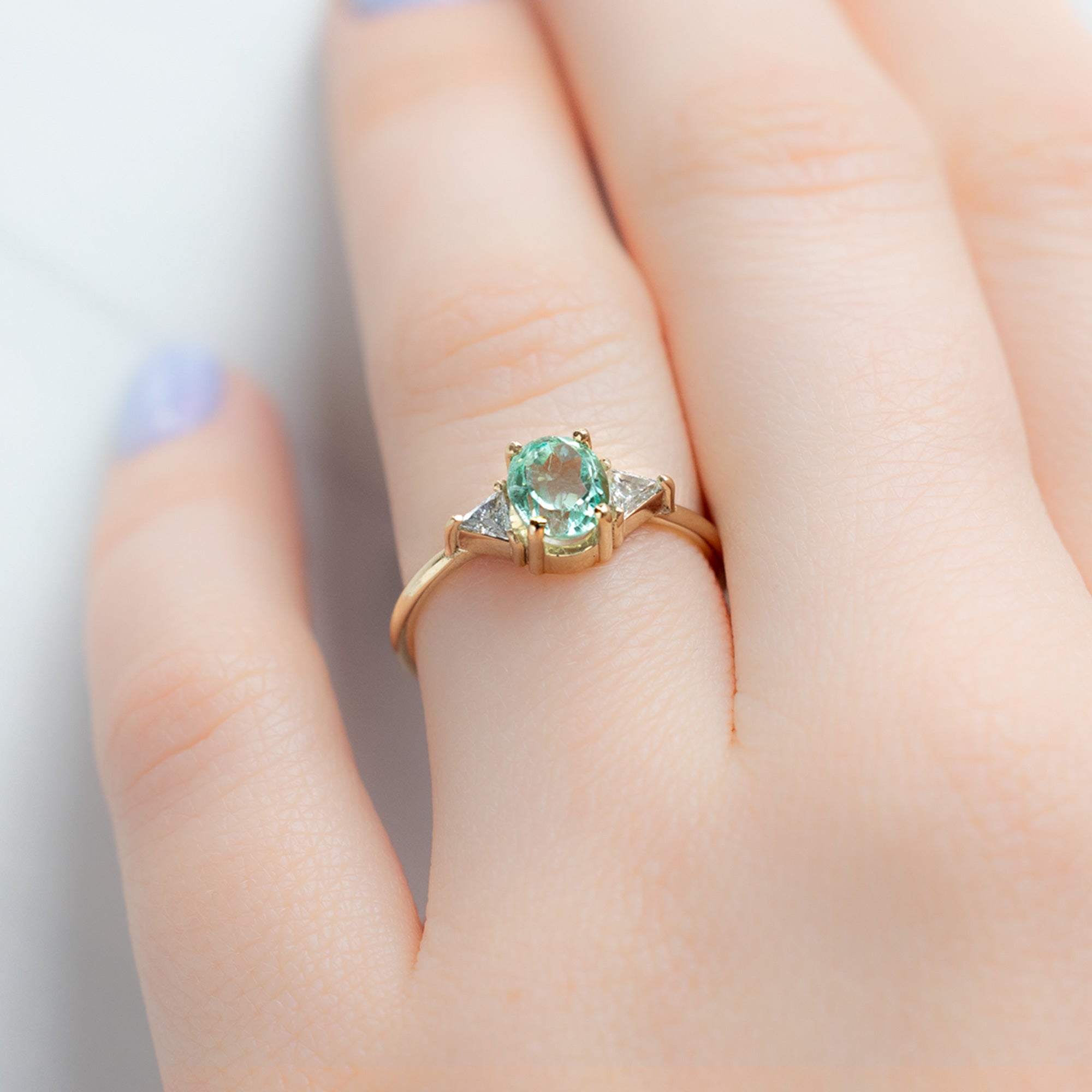 Alexis Russell Engagement Rings The Jade Ring | 0.89ct Oval Emerald in 14K Yellow Gold