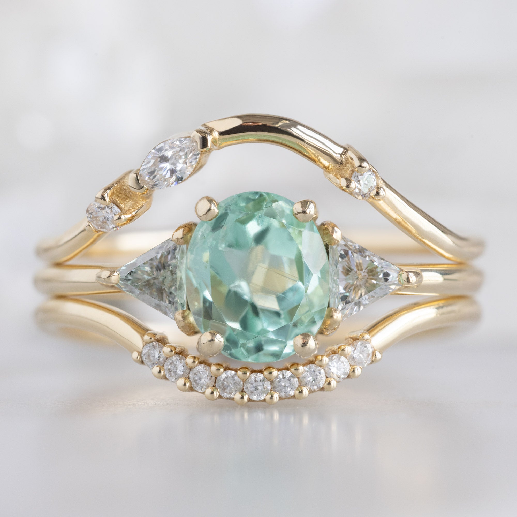 Alexis Russell Engagement Rings The Jade Ring | 0.89ct Oval Emerald in 14K Yellow Gold