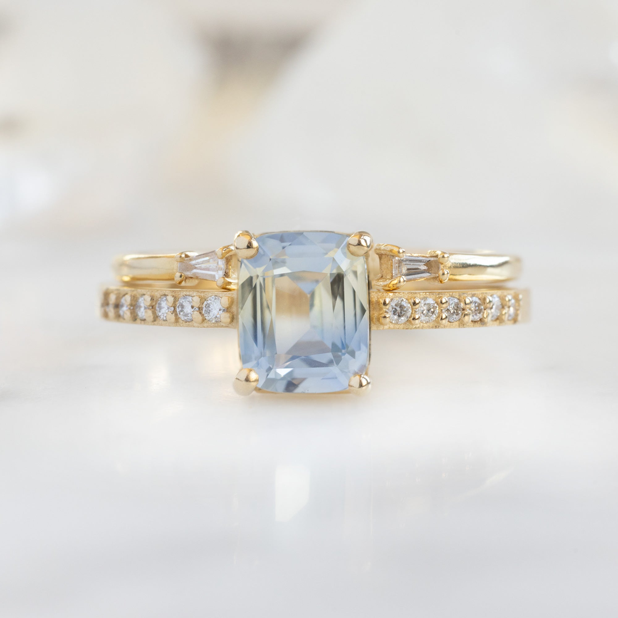 Alexis Russell Engagement Rings The Willow Ring | 1.53ct Cushion Blue Sapphire in 14K Yellow Gold