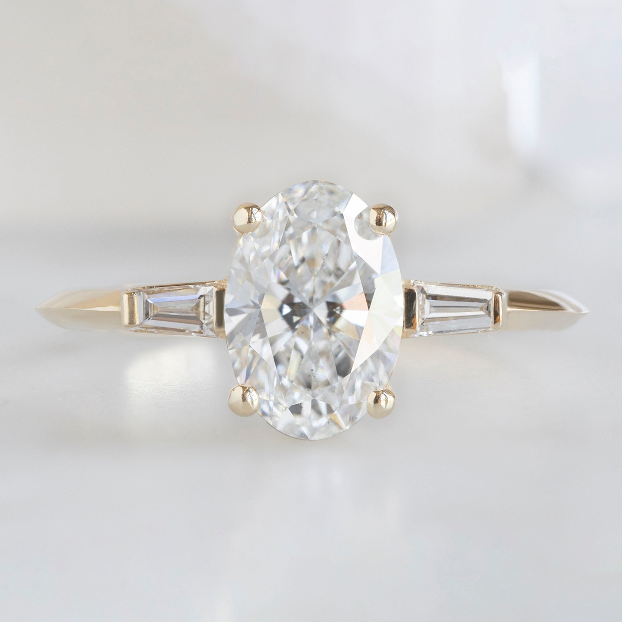 Alexis Russell Engagement Rings The Ash Ring | 1.09ct Lab Grown Oval White Diamond in 14K Yellow Gold