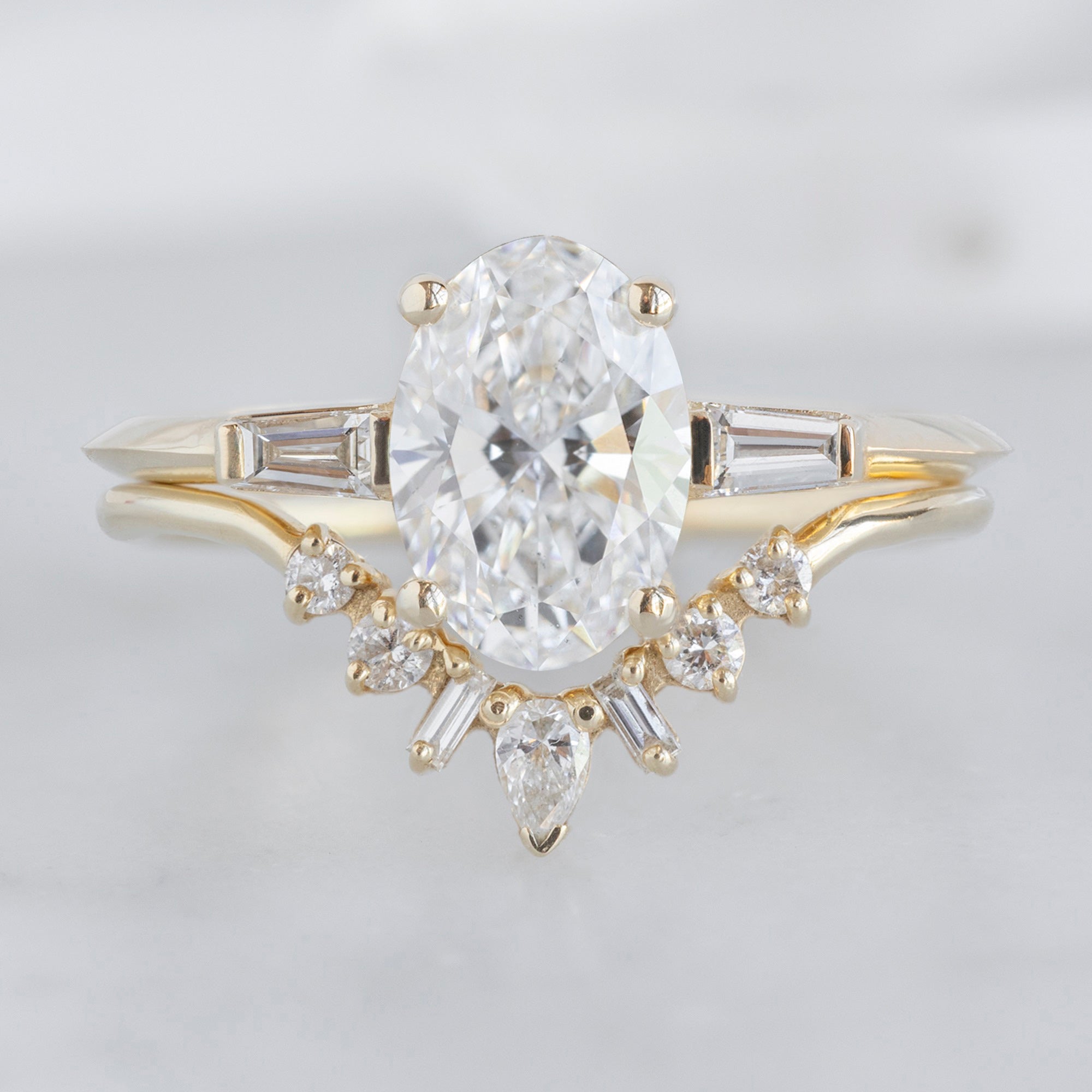 Alexis Russell Engagement Rings The Ash Ring | 1.09ct Lab Grown Oval White Diamond in 14K Yellow Gold