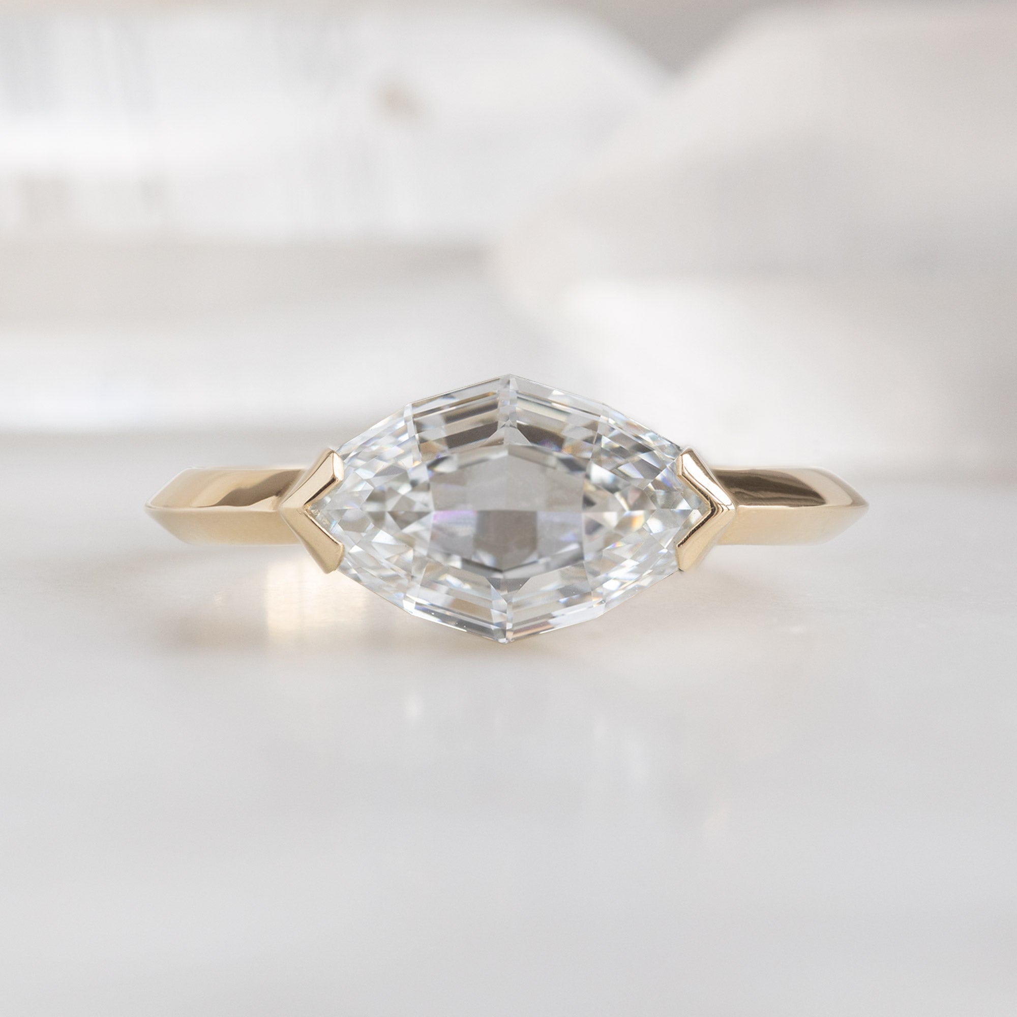 Alexis Russell Engagement Rings The Sage Ring | 2.01ct Lab Grown Geometric White Diamond in 14K Yellow Gold