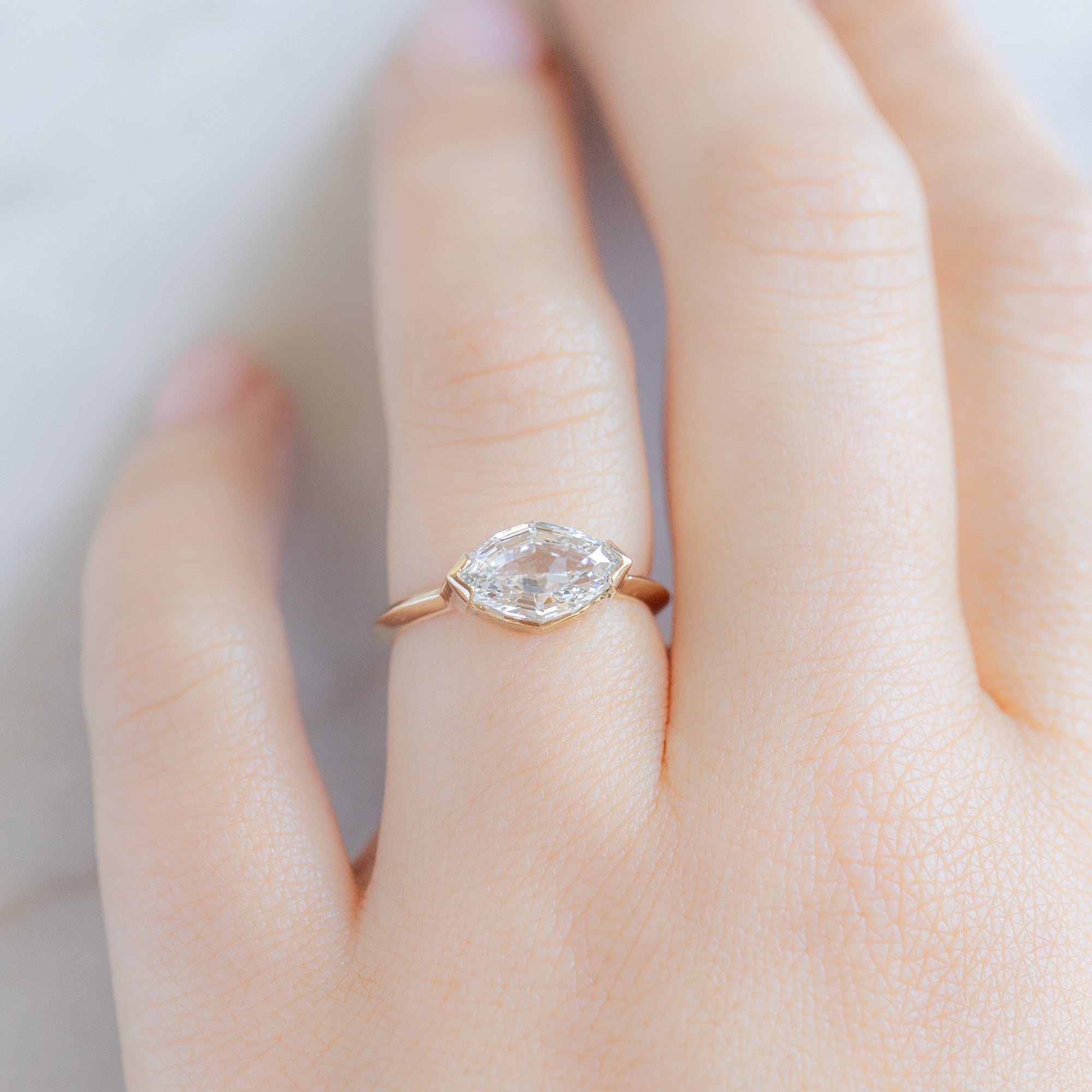 Alexis Russell Engagement Rings The Sage Ring | 2.01ct Lab Grown Geometric White Diamond in 14K Yellow Gold
