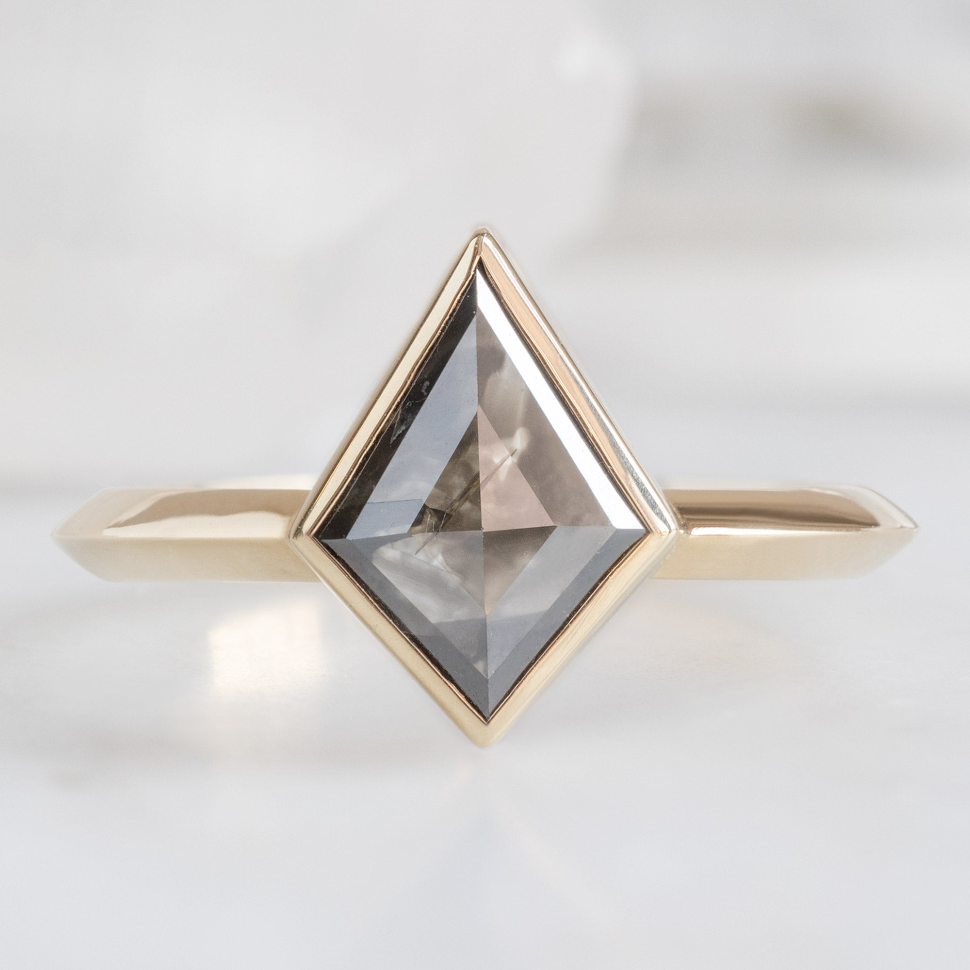 Alexis Russell Engagement Rings The Hazel Ring | 1.46ct Kite Black Diamond in 14K Yellow Gold