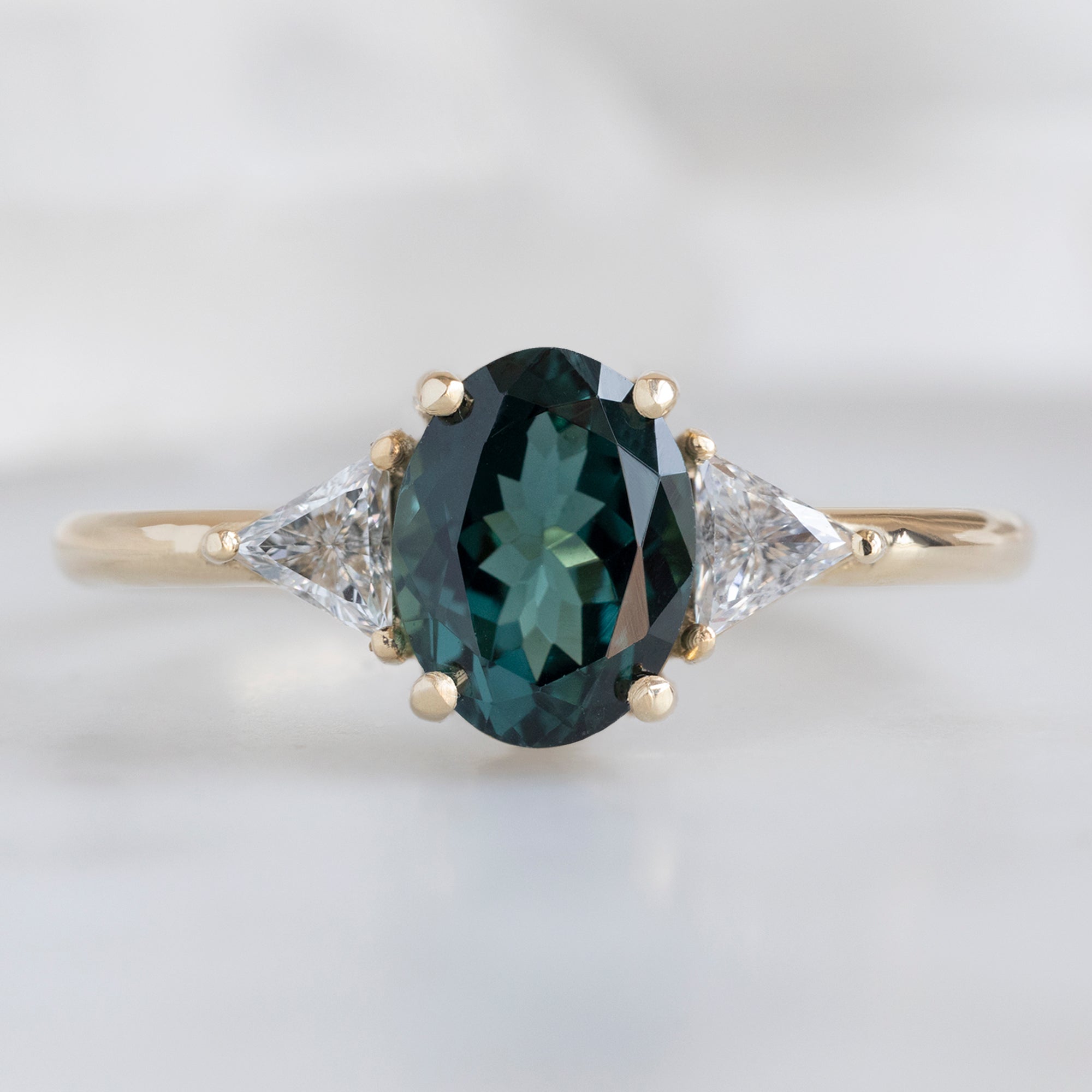 Alexis Russell Engagement Rings The Jade Ring | 1.18ct Oval Tourmaline in 14K Yellow Gold