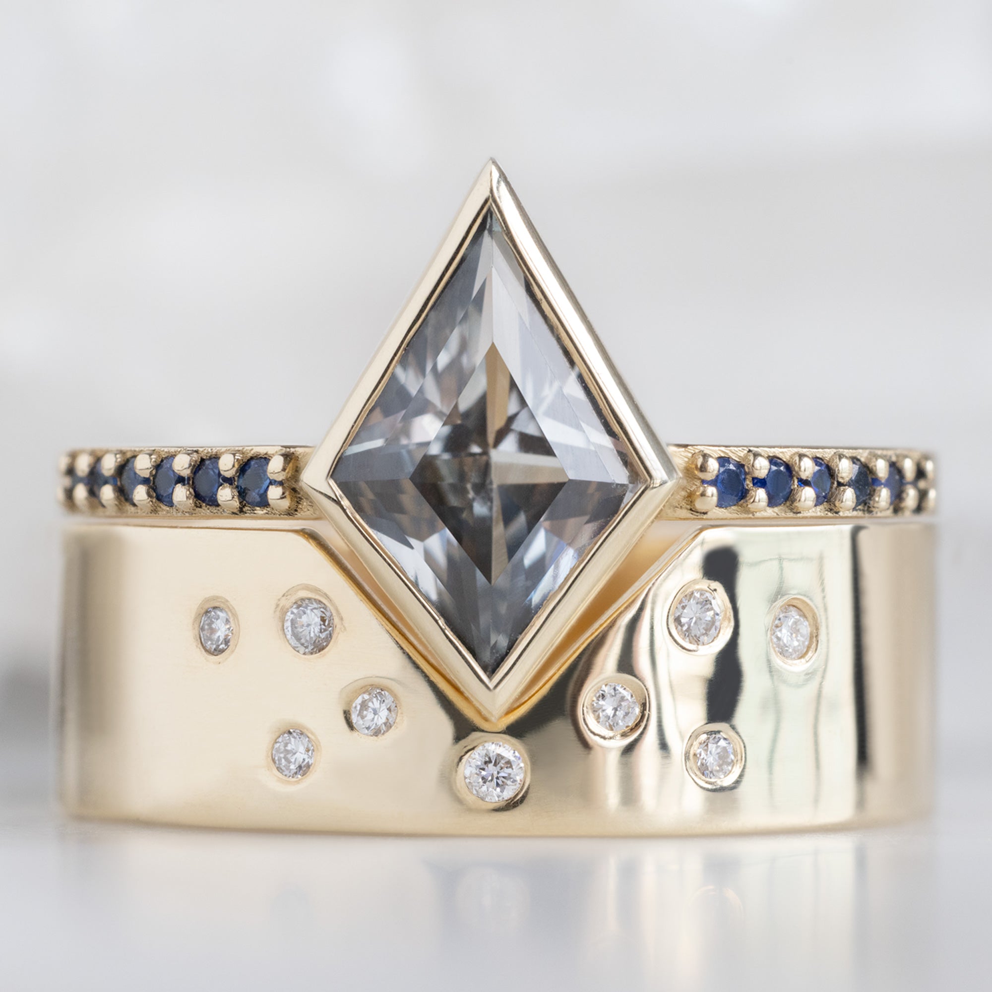 Alexis Russell Engagement Rings The Willow Ring | 1.50ct Kite White Sapphire in 14K Yellow Gold