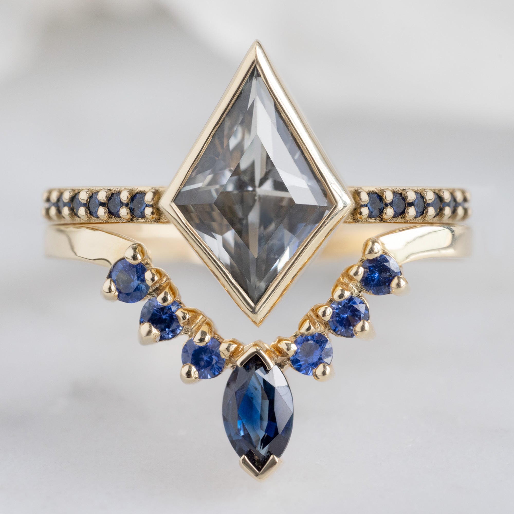 Alexis Russell Engagement Rings The Willow Ring | 1.50ct Kite White Sapphire in 14K Yellow Gold