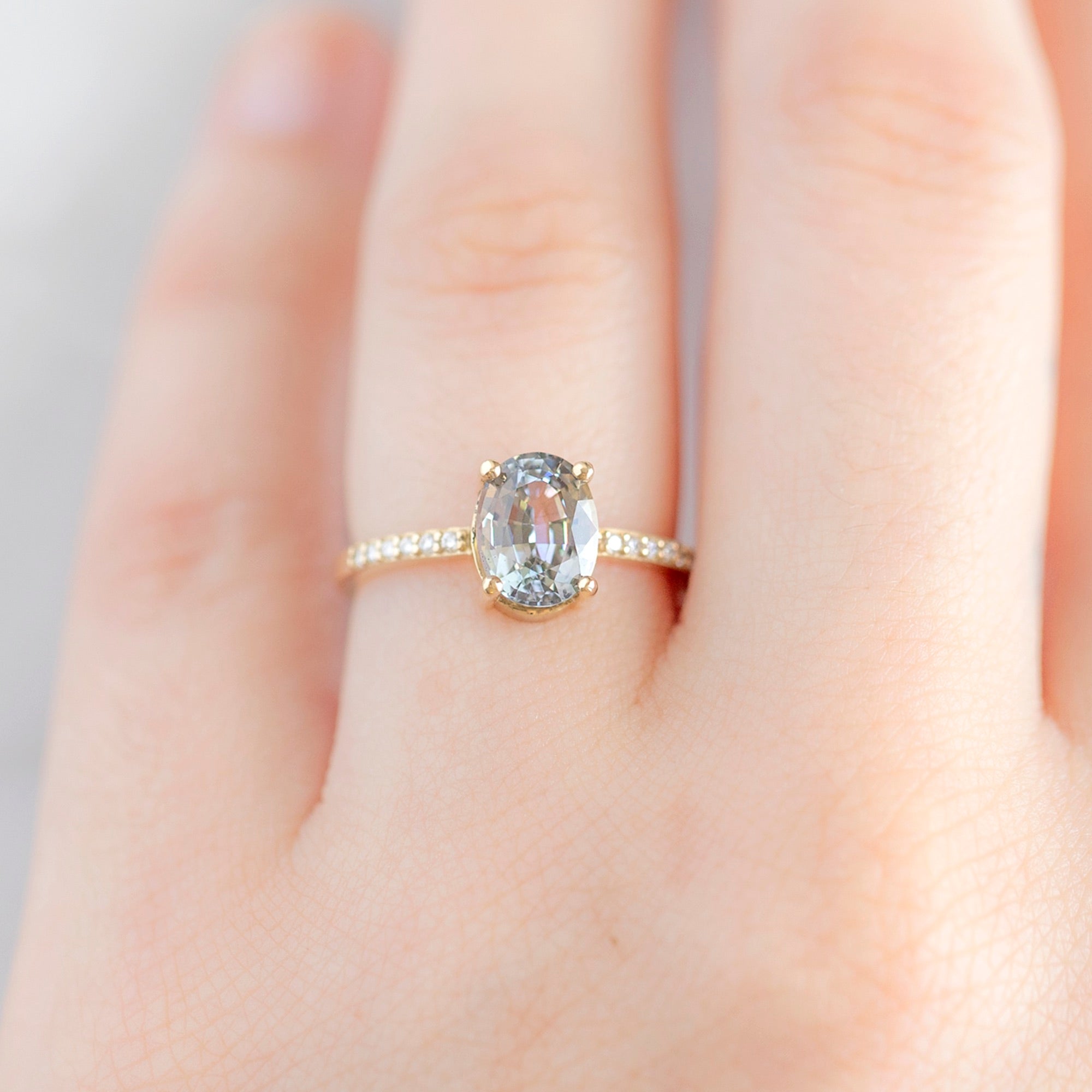 Alexis Russell Engagement Rings The Willow Ring | 1.68ct Oval Tanzanite in 14K Yellow Gold
