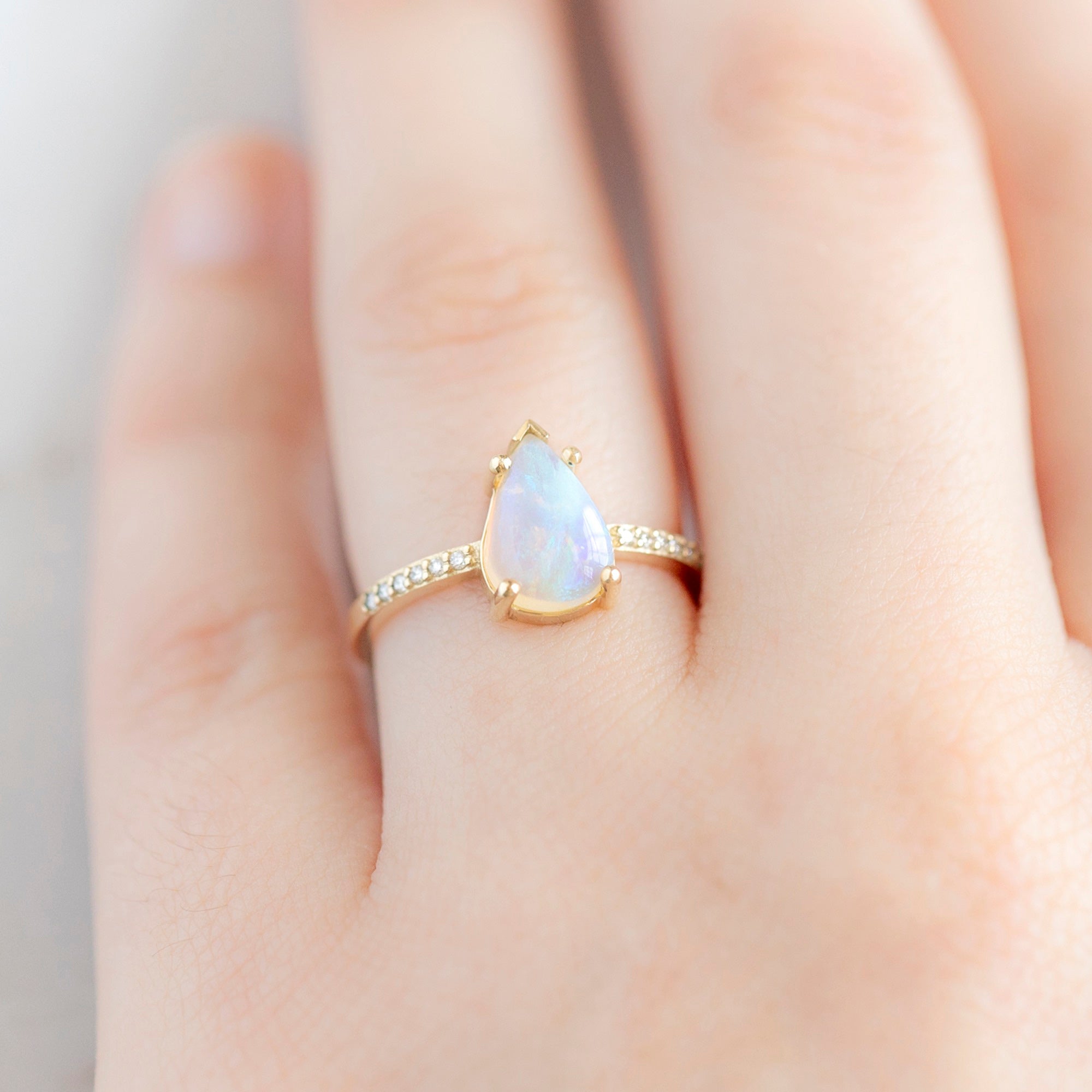 Alexis Russell  Engagement Rings The Willow Ring | Build Your Own Pear Australian Opal Engagement Ring