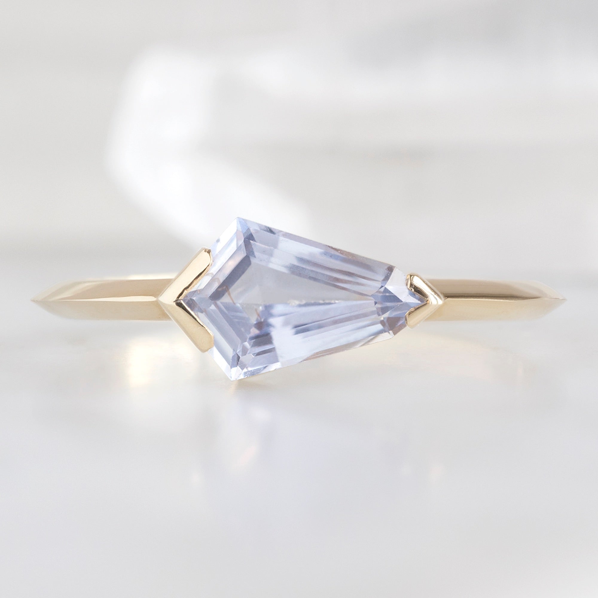 Alexis Russell Engagement Rings The Sage Ring | 0.97ct Geometric Periwinkle Sapphire in 14K Yellow Gold
