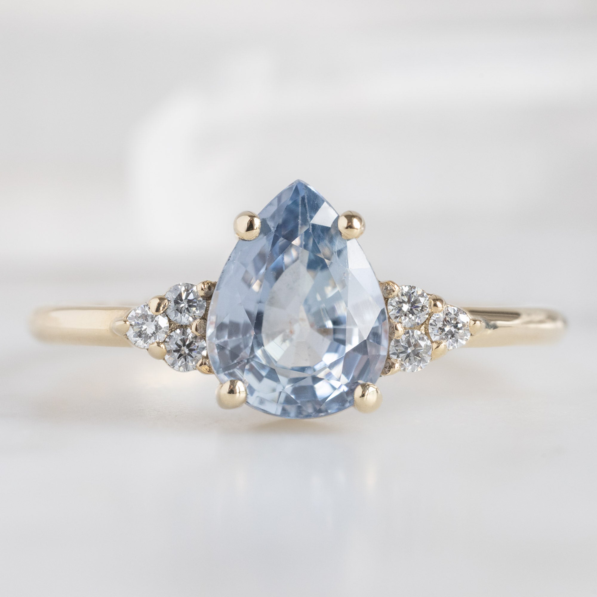 Alexis Russell Engagement Rings The Ivy Ring | 1.5ct Pear Cut Sapphire in 14K Yellow Gold