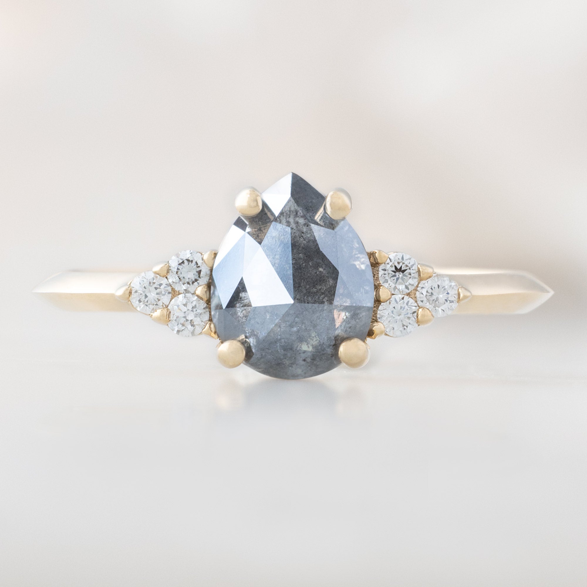 Alexis Russell Engagement Rings The Ivy Ring | 0.94ct Rose Cut Grey Diamond in 14K Yellow Gold