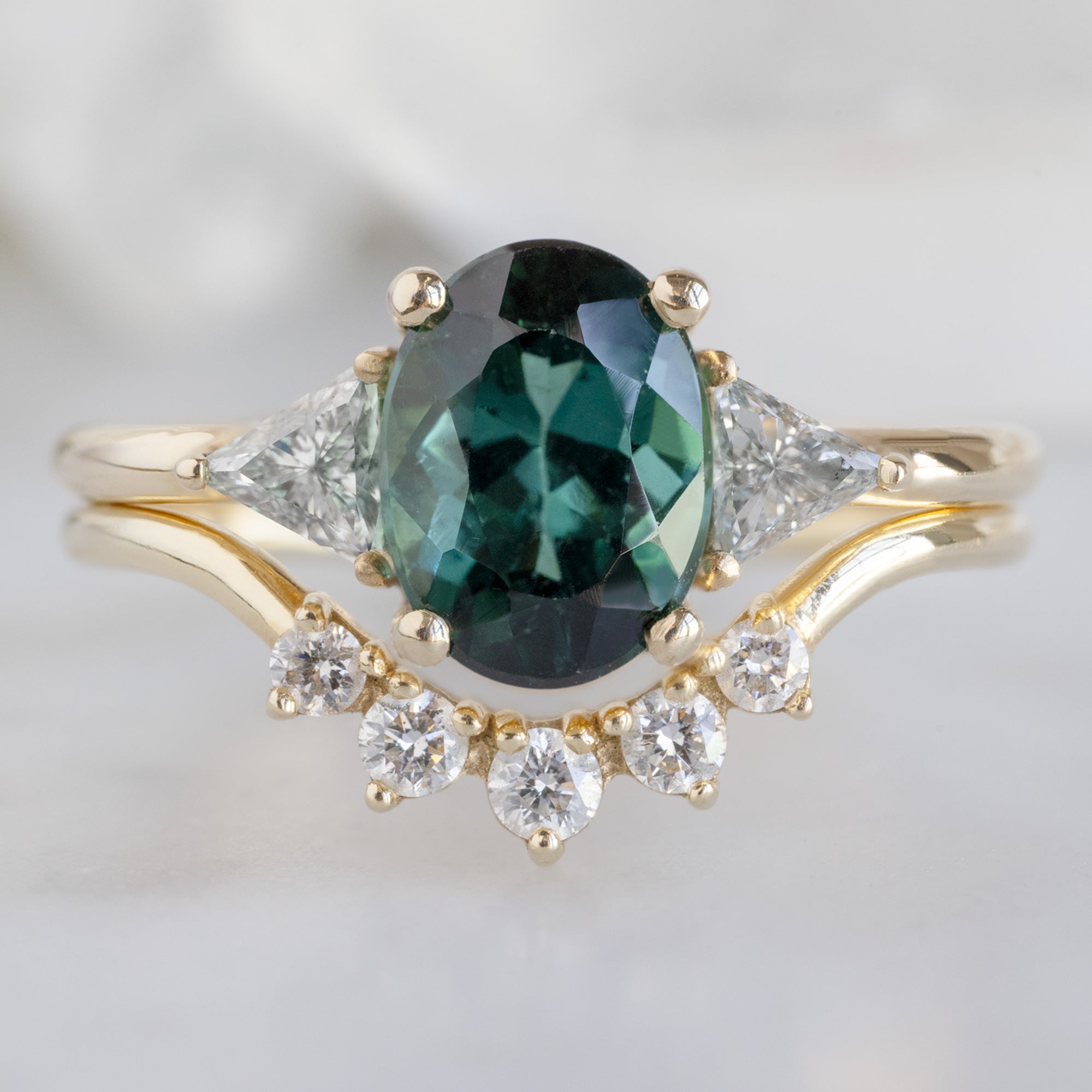 Alexis Russell Engagement Rings The Jade Ring | 1.49ct Oval Cut Tourmaline in 14K Yellow Gold
