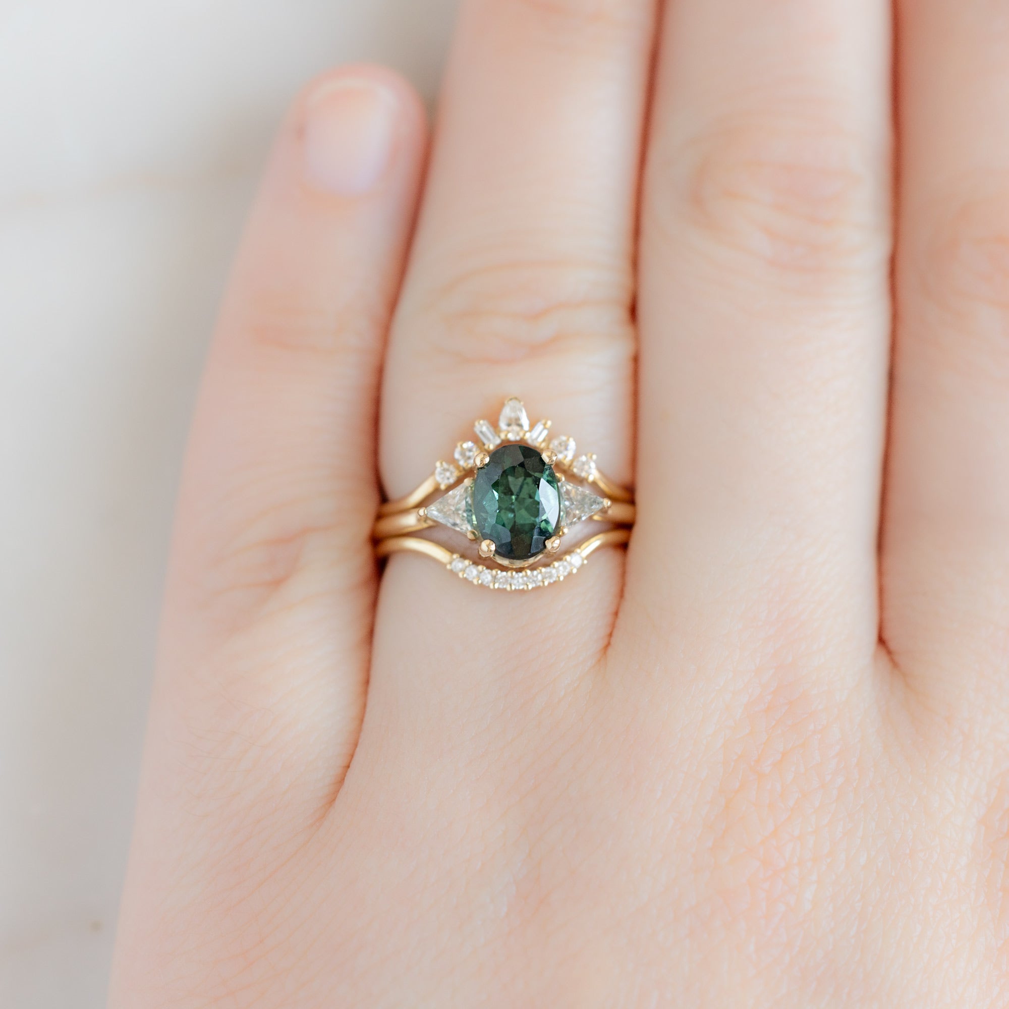 Alexis Russell Engagement Rings The Jade Ring | 1.49ct Oval Cut Tourmaline in 14K Yellow Gold