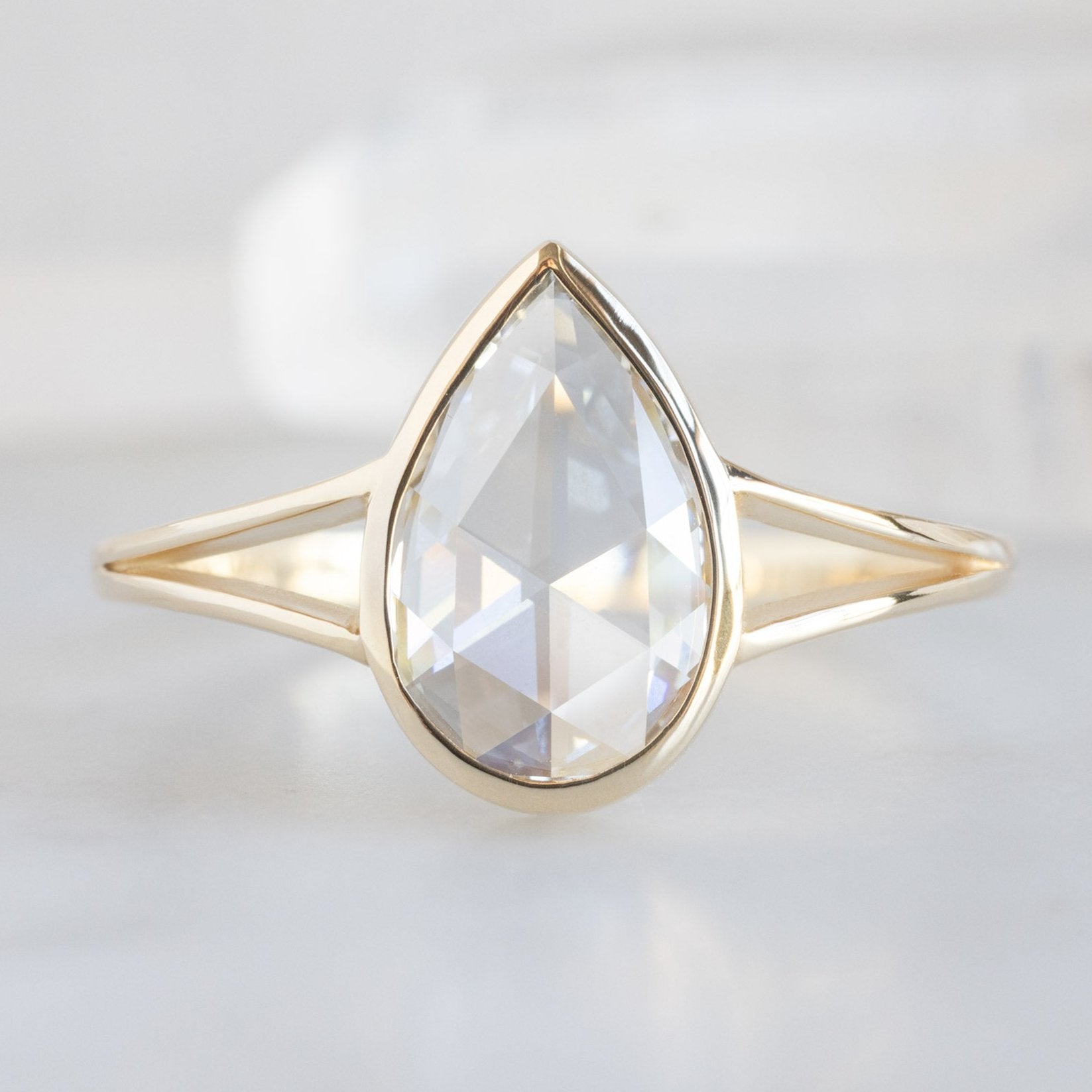 Alexis Russell Engagement Rings The Magnolia Ring | 1.08ct Rose Cut Lab Grown White Diamond in 14K Yellow Gold