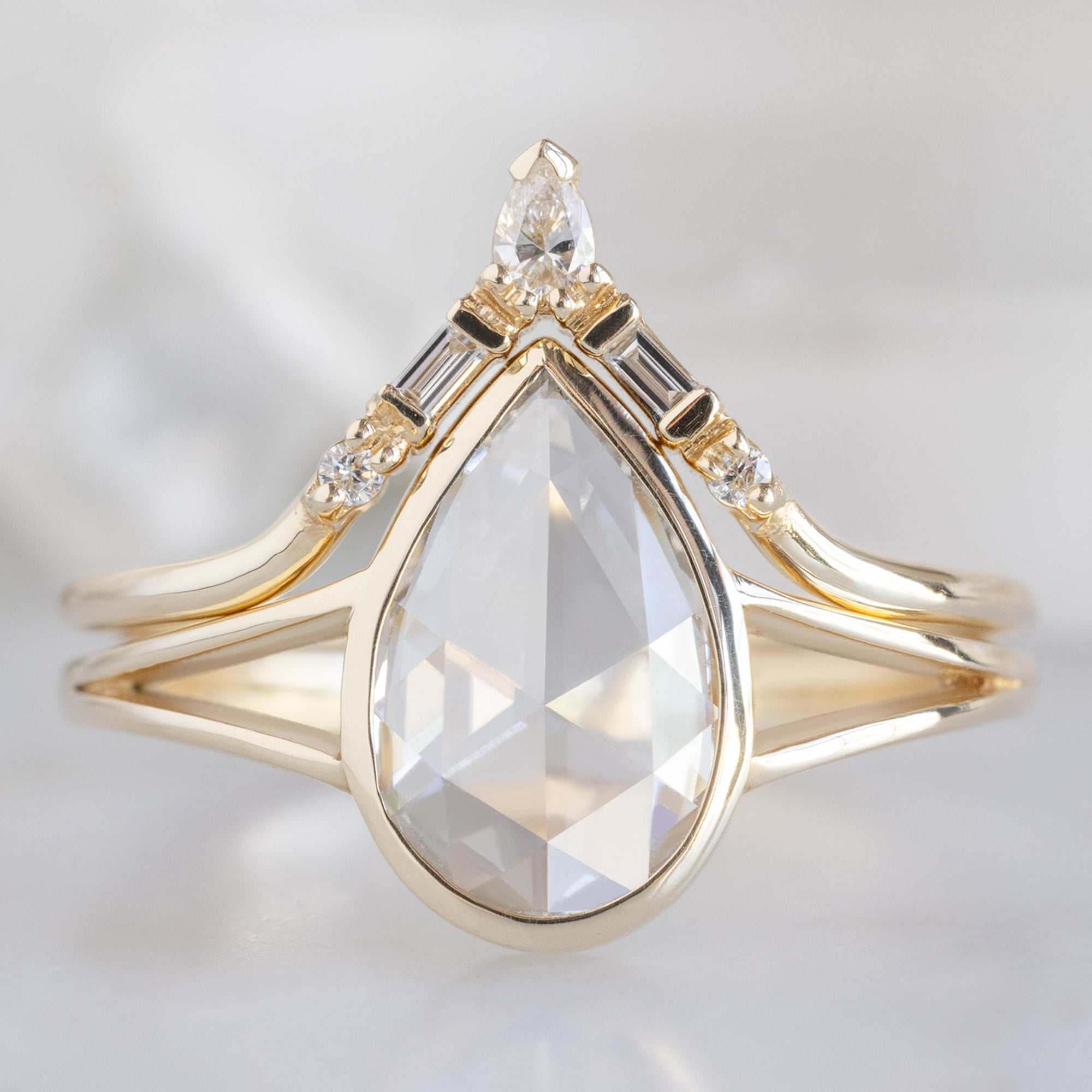 Alexis Russell Engagement Rings The Magnolia Ring | 1.08ct Rose Cut Lab Grown White Diamond in 14K Yellow Gold