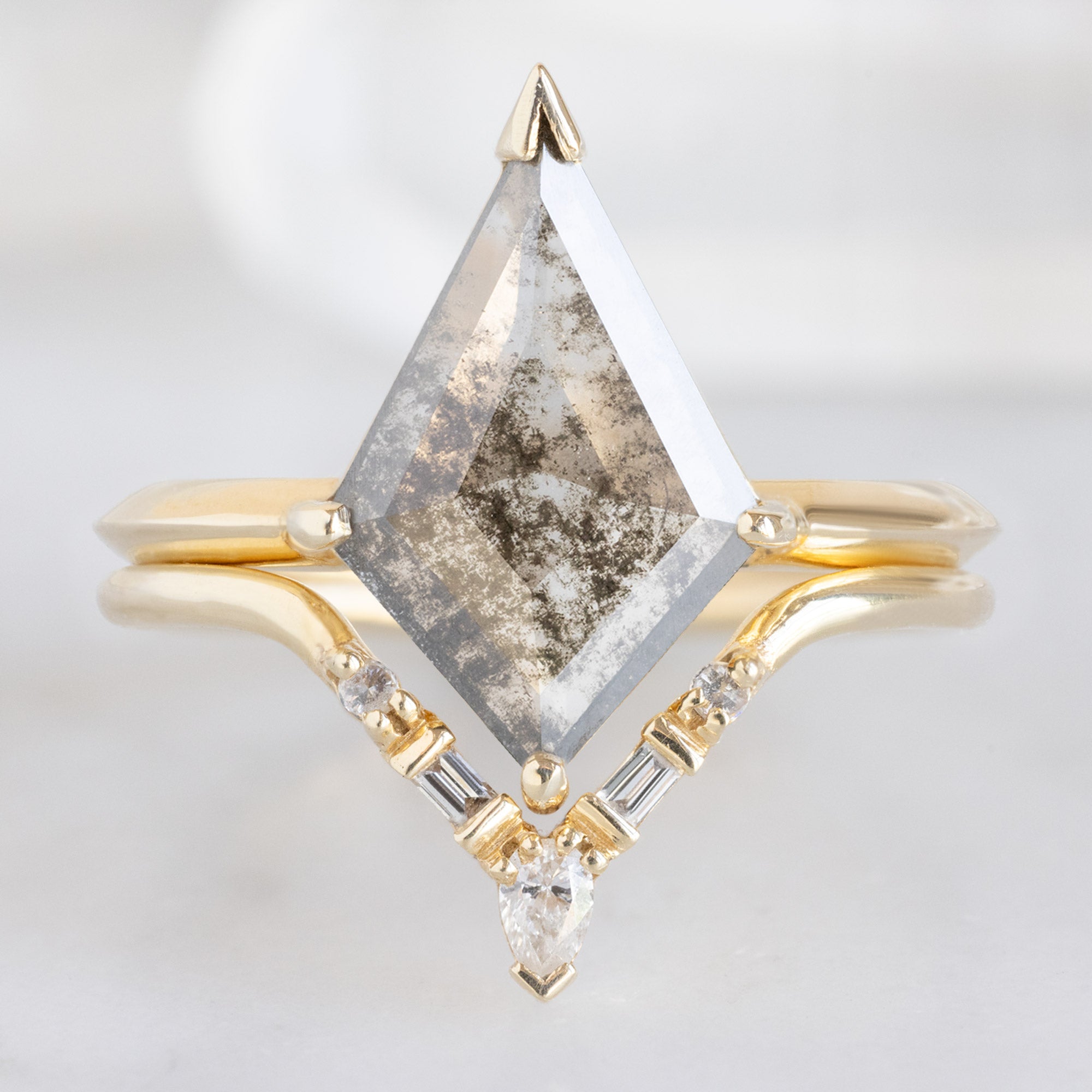 Alexis Russell Engagement Rings The Sage Ring | 1.4ct Lab Grown Salt and Pepper Kite in 14K Yellow Gold